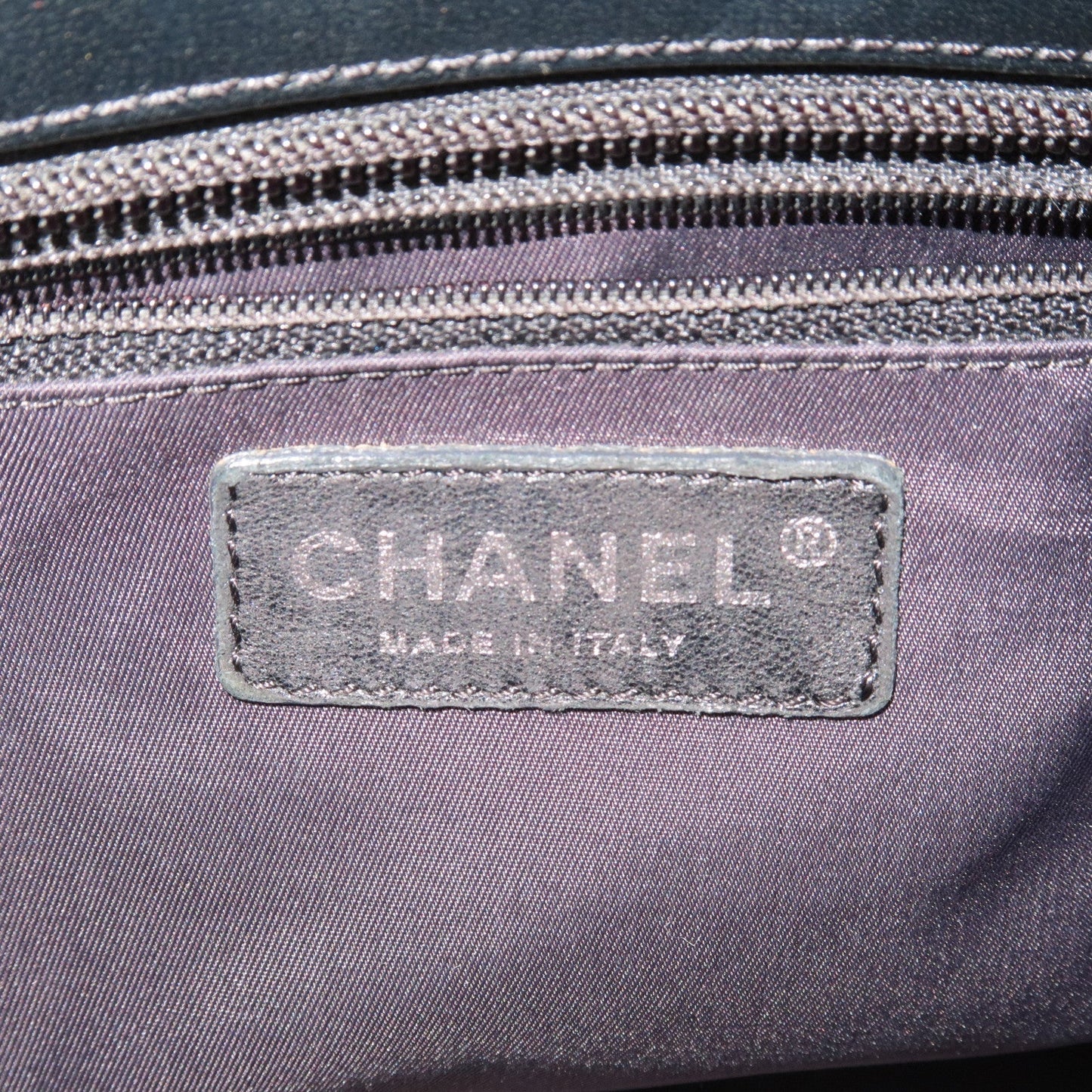 CHANEL Paris Biarritz Coated Canvas Leather Tote Bag PM A34208