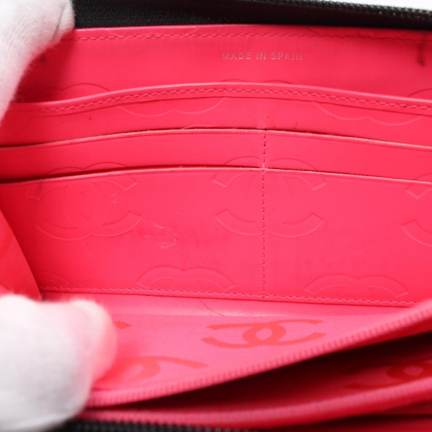 Chanel Cambon Line Round Zipper Long Wallet Leather Long Wallet A50078 in New Condition