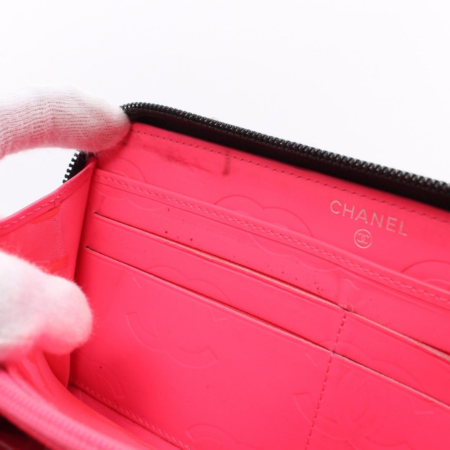 Chanel Cambon Line Round Zipper Long Wallet Leather Long Wallet A50078 in New Condition