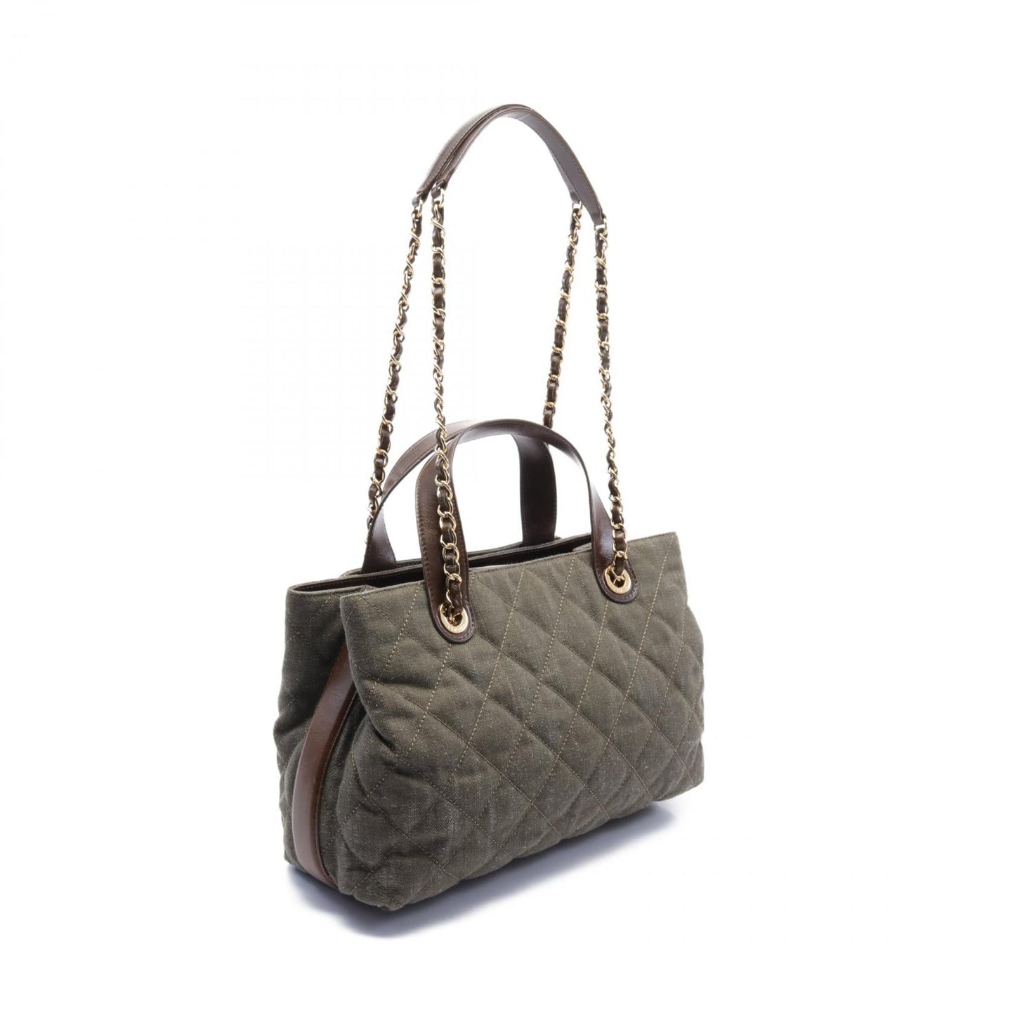 Chanel Matelasse Canvas Leather Shoulder Bag