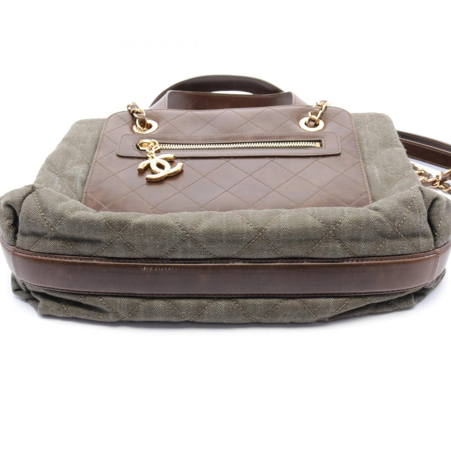 Chanel Matelasse Canvas Leather Shoulder Bag