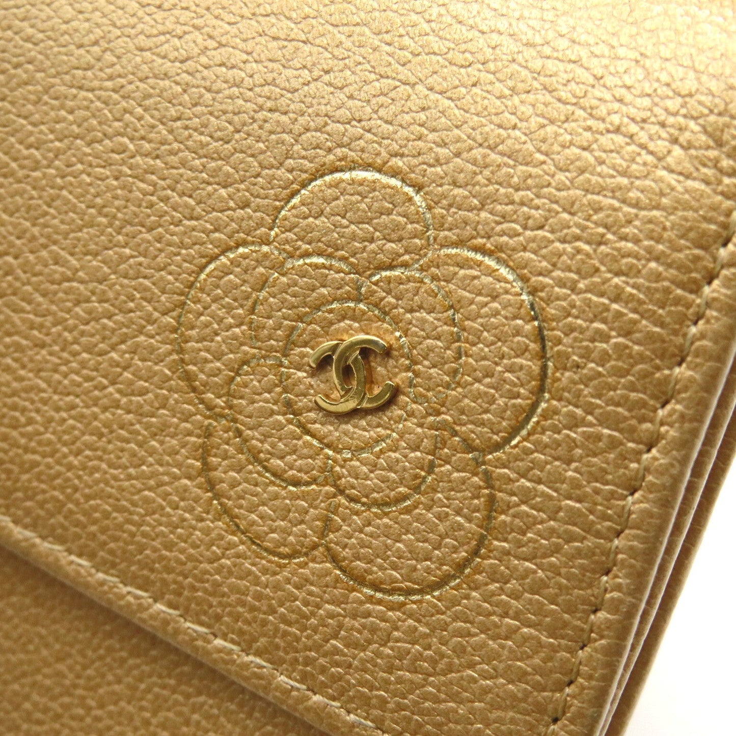 Chanel Camellia Flap Long Wallet Leather Long Wallet in New Condition