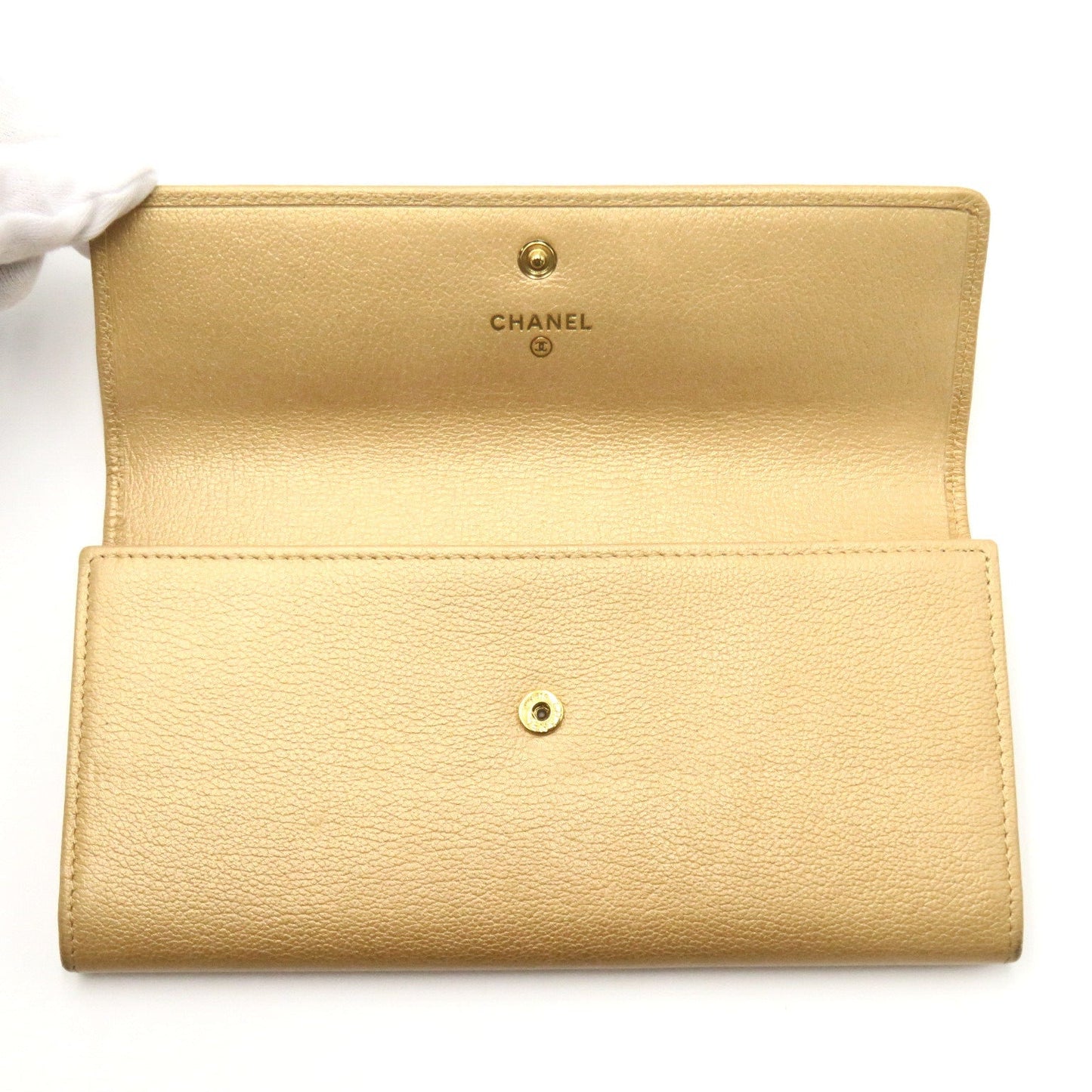 Chanel Camellia Flap Long Wallet Leather Long Wallet in New Condition