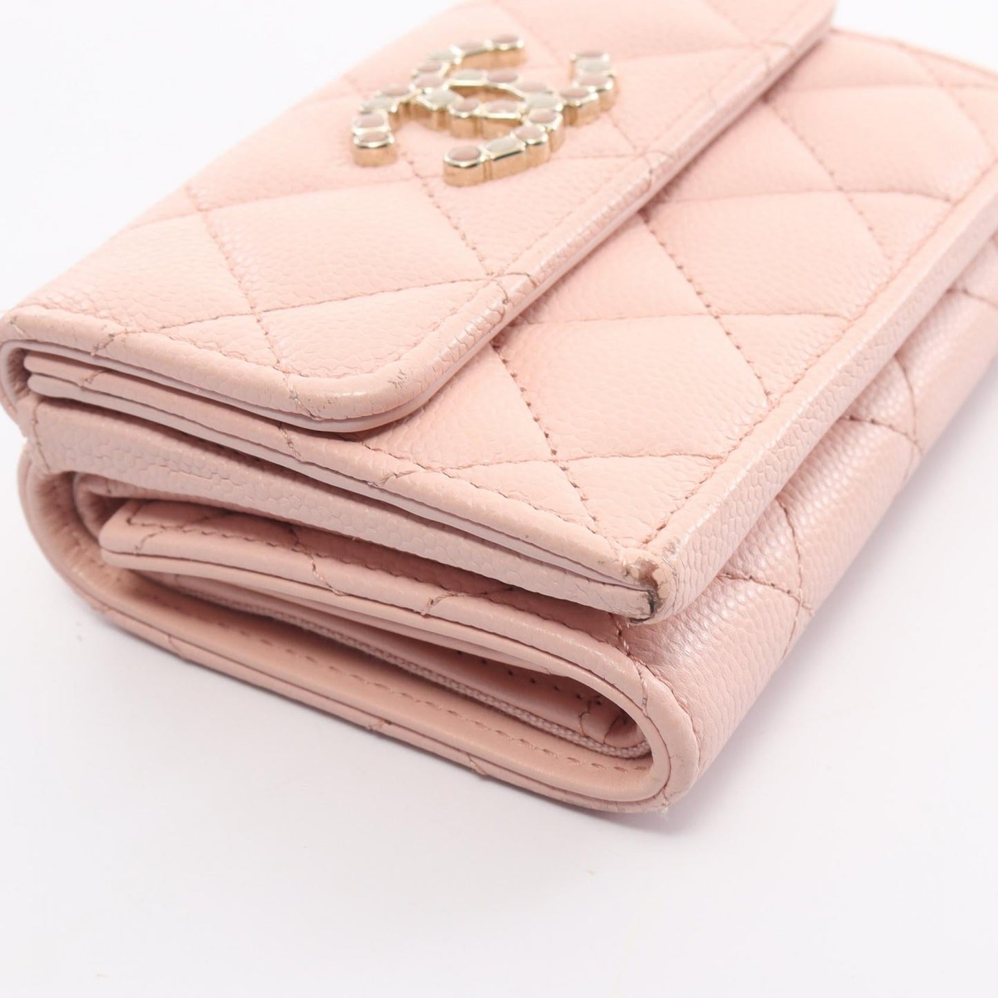 Chanel Caviar Skin Trifold Long Wallet