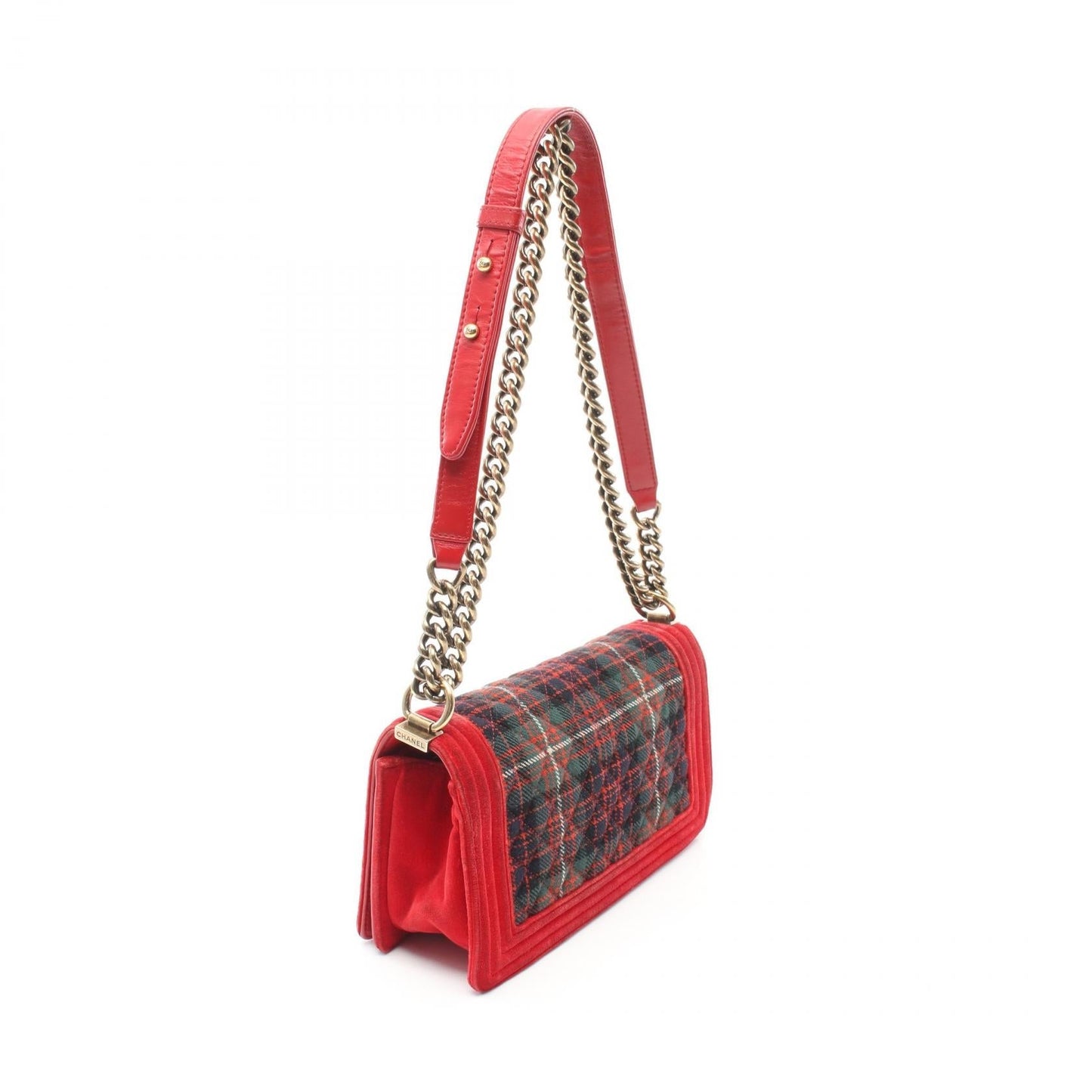 Chanel Boy Matelasse Wool Fabric Shoulder Bag