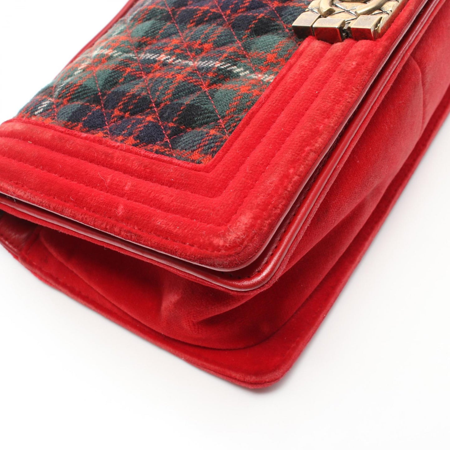 Chanel Boy Matelasse Wool Fabric Shoulder Bag