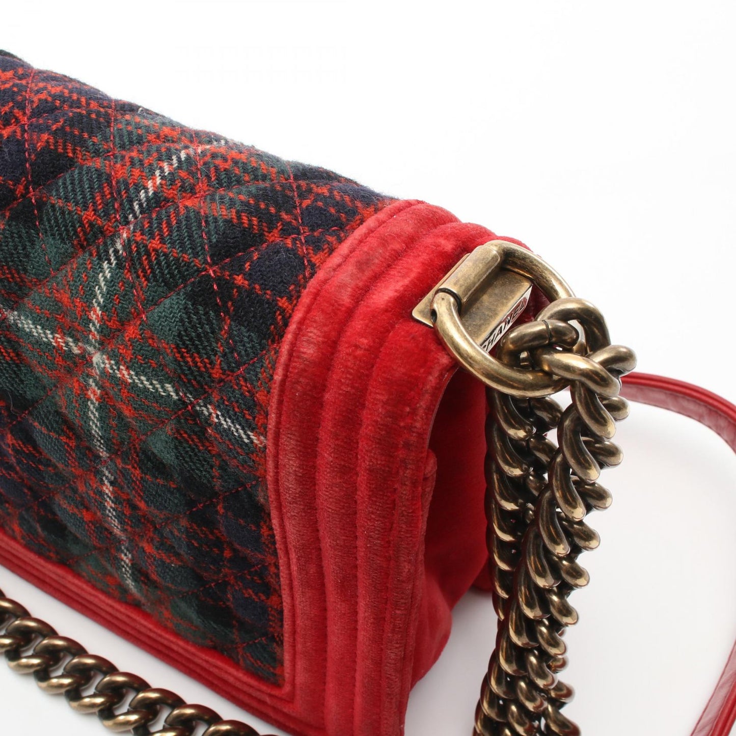 Chanel Boy Matelasse Wool Fabric Shoulder Bag