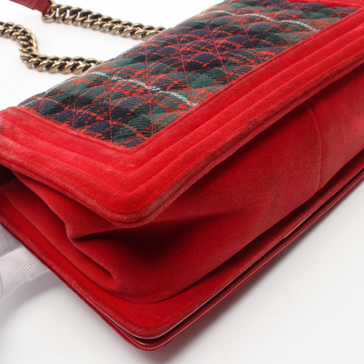 Chanel Boy Matelasse Wool Fabric Shoulder Bag