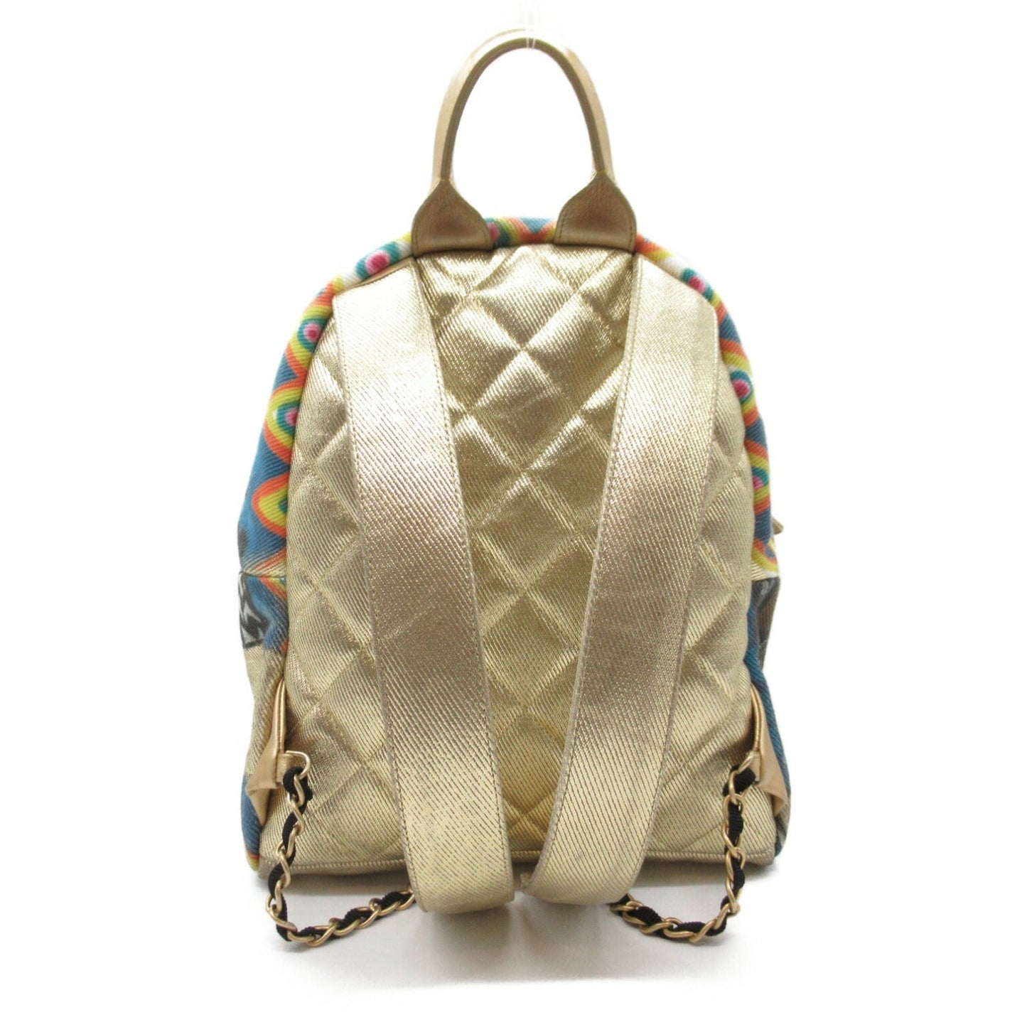 Chanel Chain Backpack PVC Coated Canvas Leather