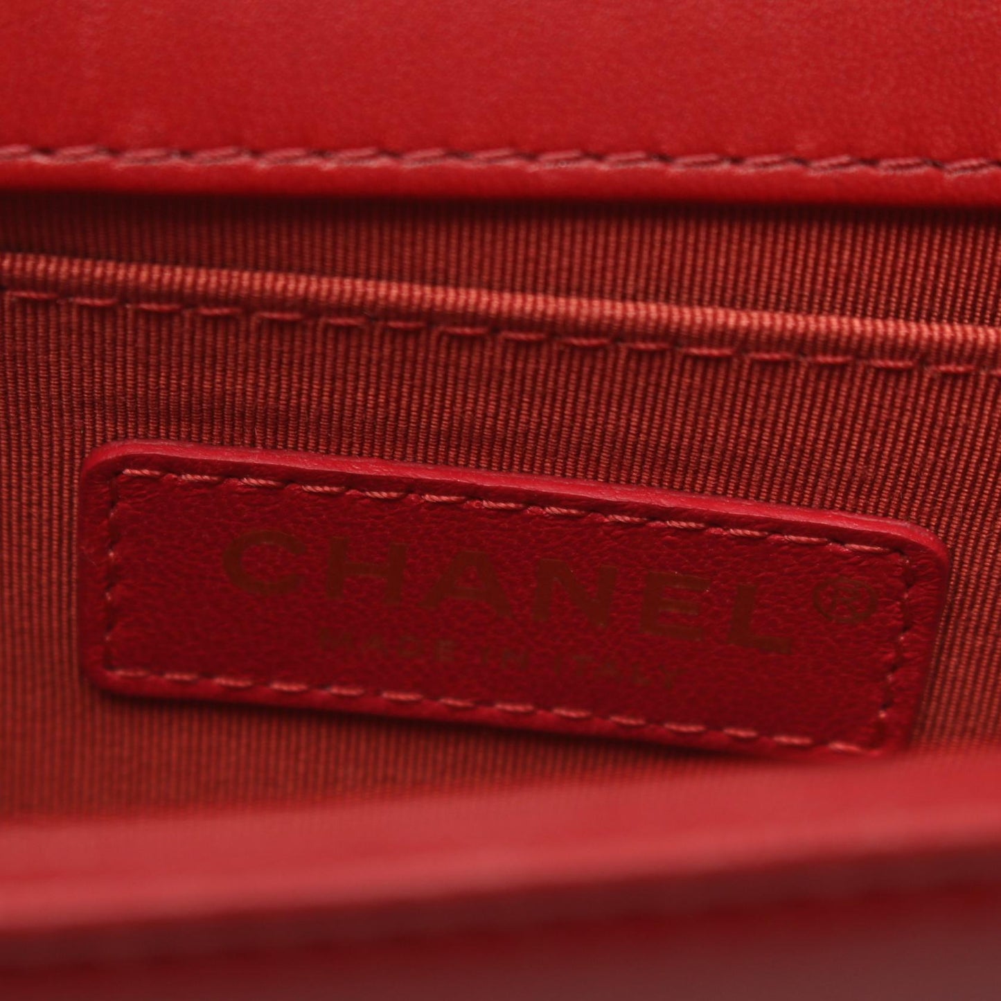 Chanel Boy Shoulder Bag Red Lambskin