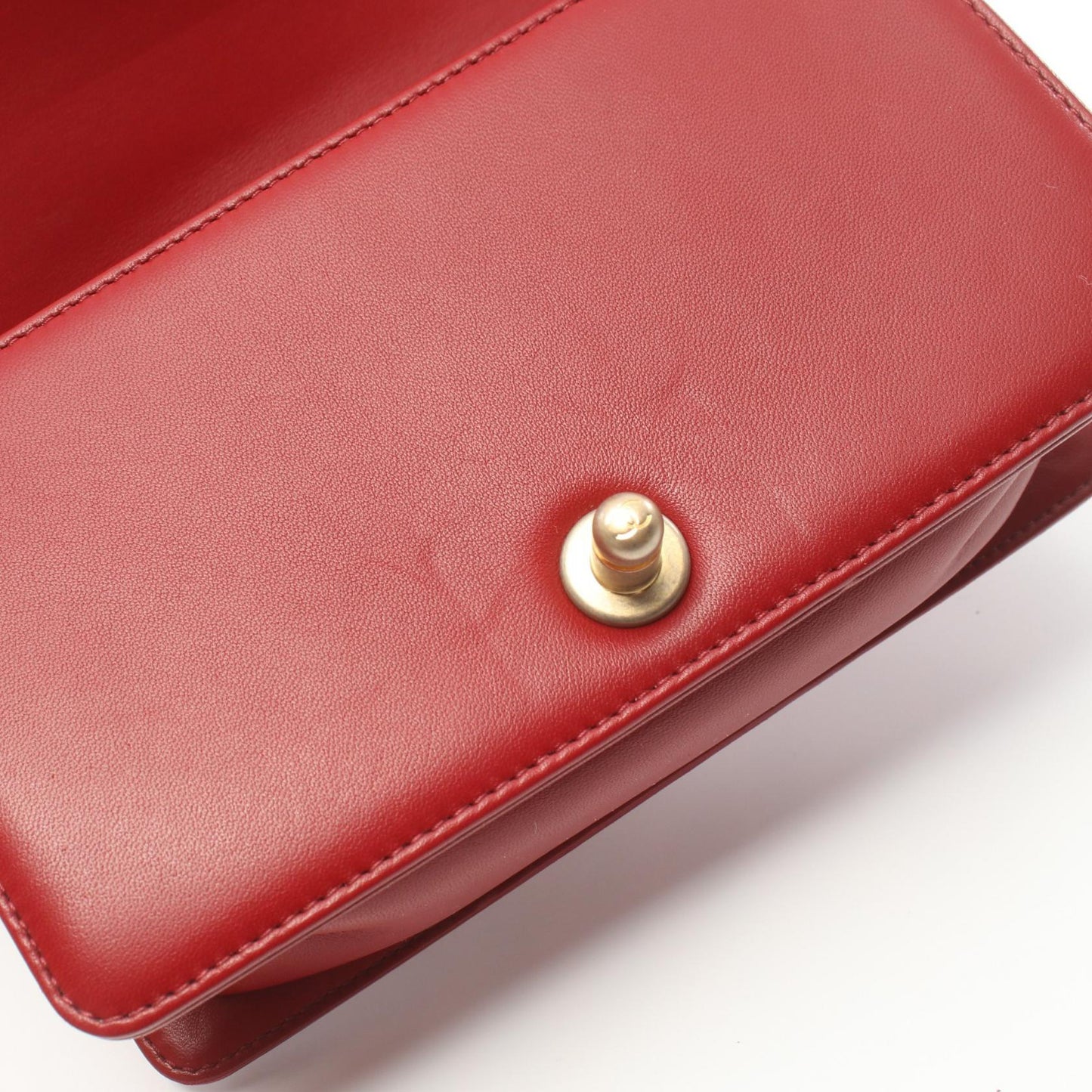 Chanel Boy Shoulder Bag Red Lambskin