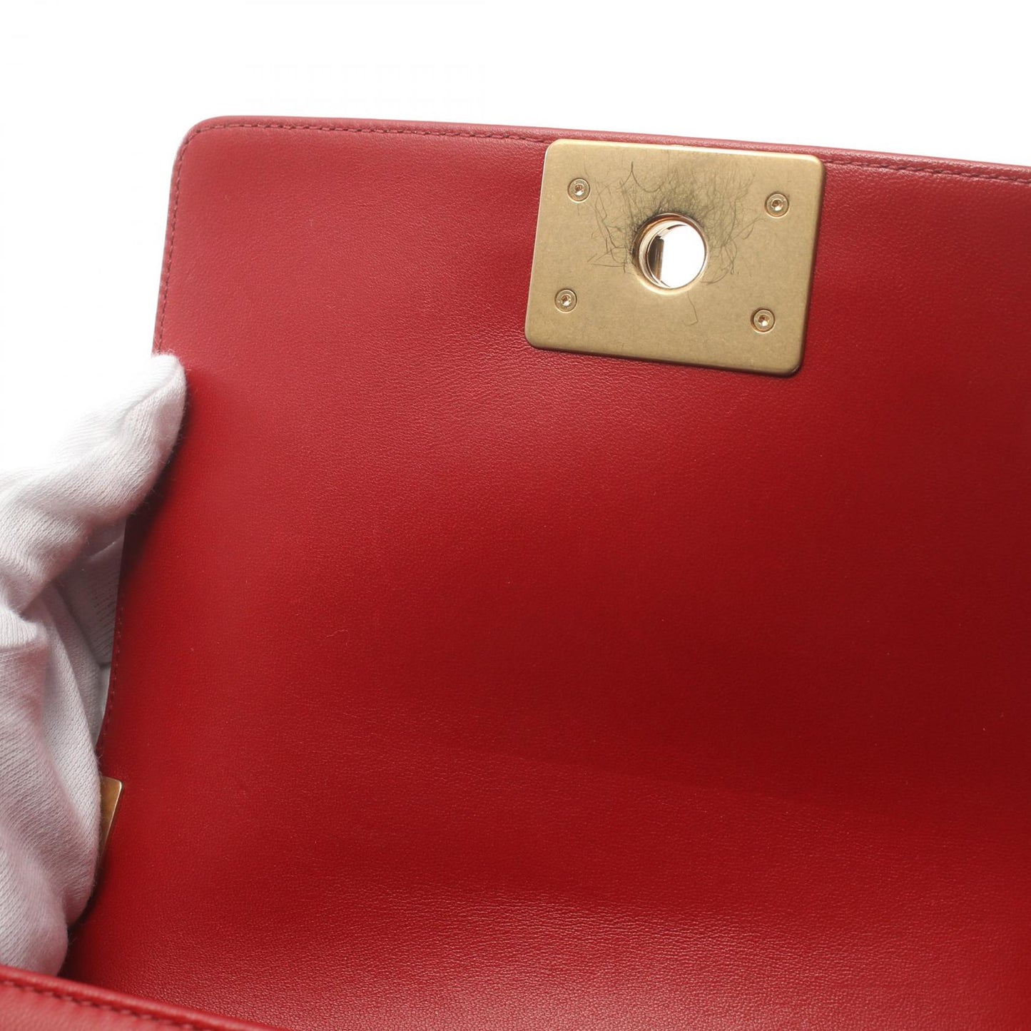 Chanel Boy Shoulder Bag Red Lambskin