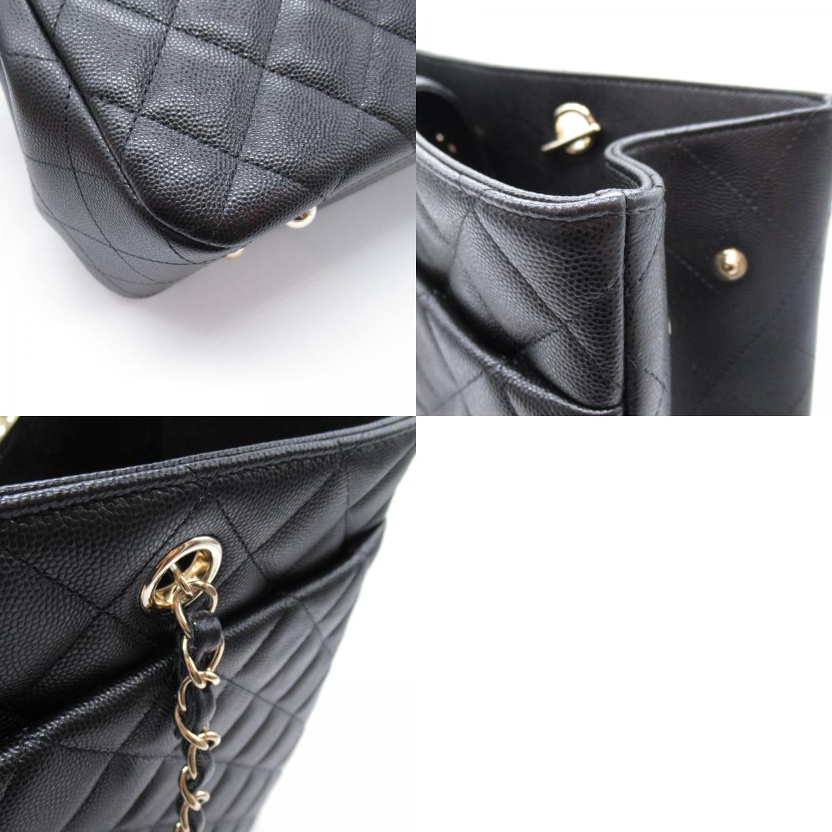 Chanel Chain Tote Bag Caviar Leather Black