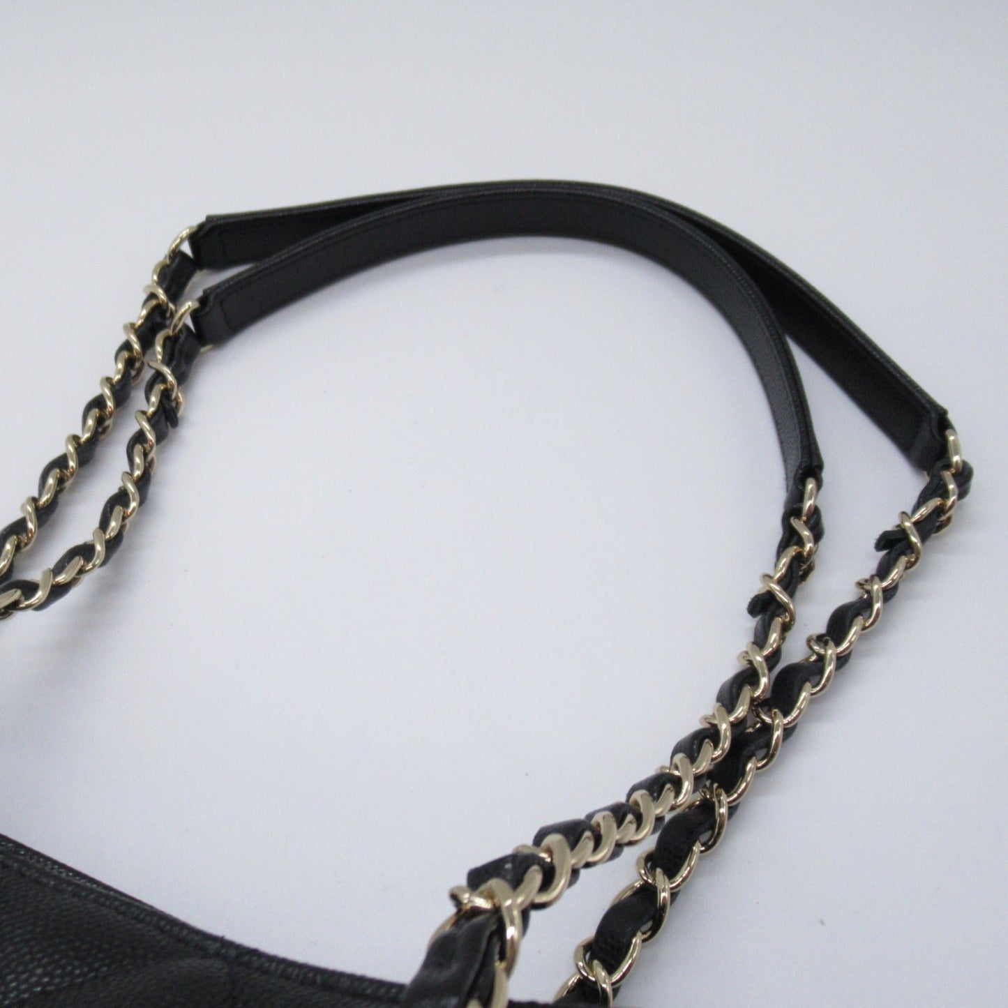 Chanel Chain Tote Bag Caviar Leather Black