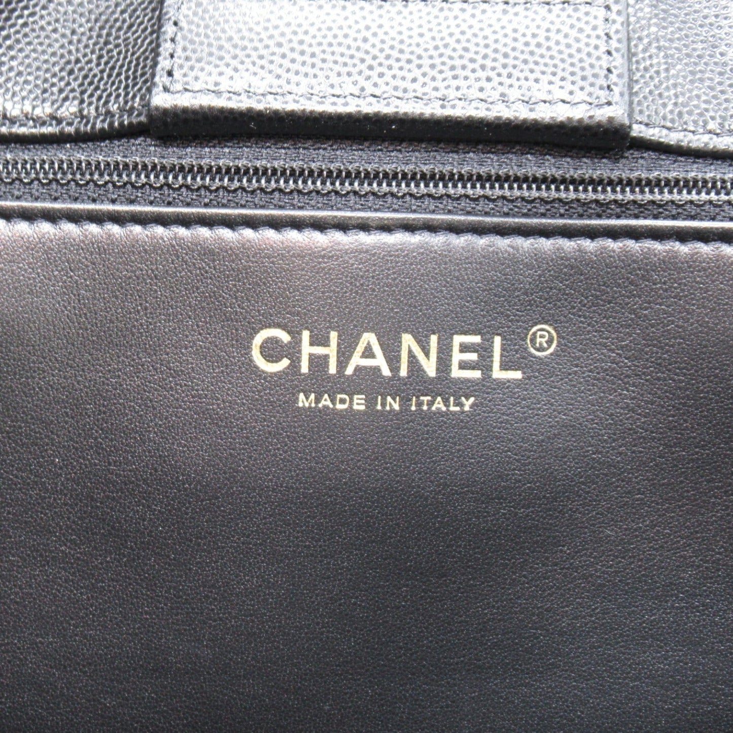 Chanel Chain Tote Bag Caviar Leather Black