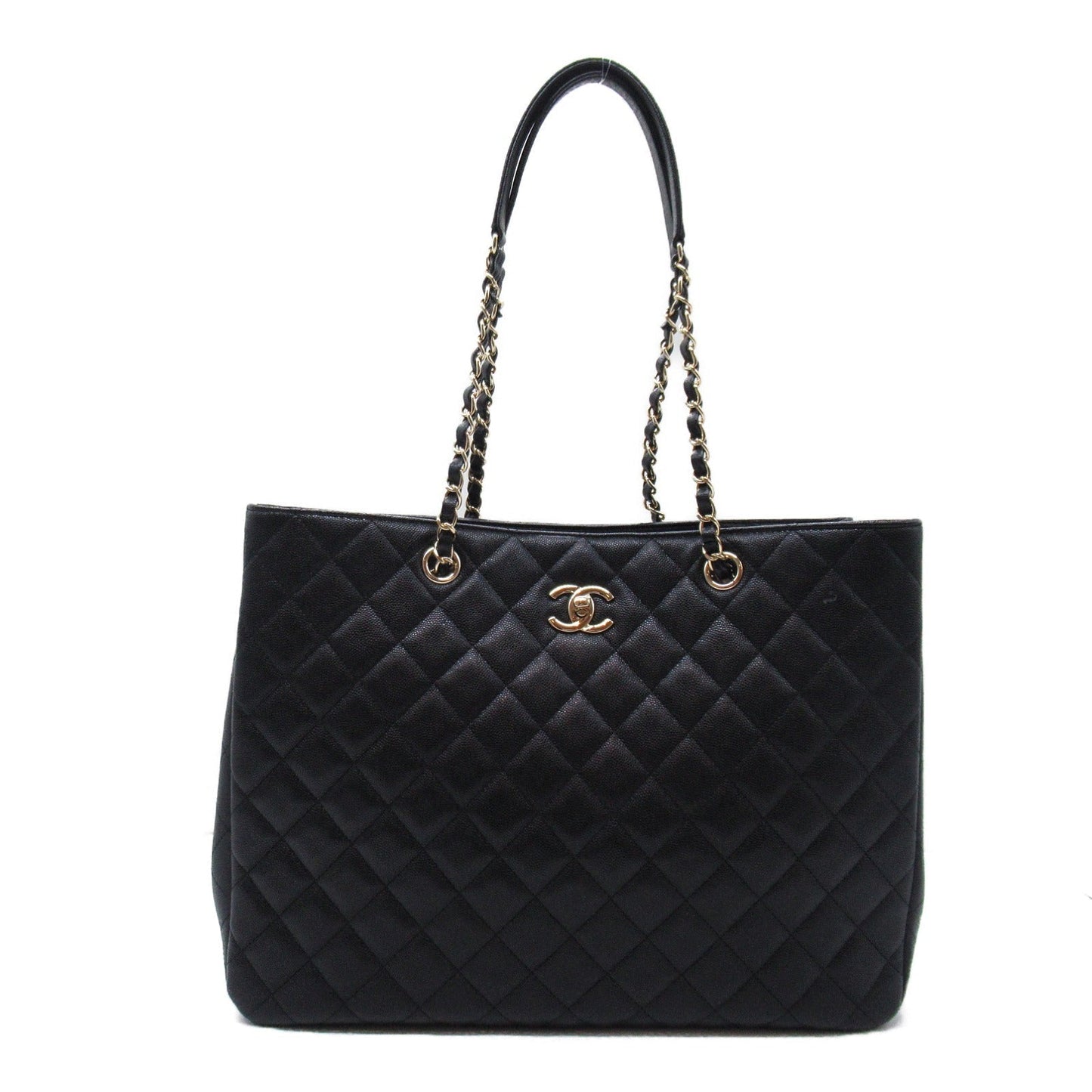 Chanel Chain Tote Bag Caviar Leather Black