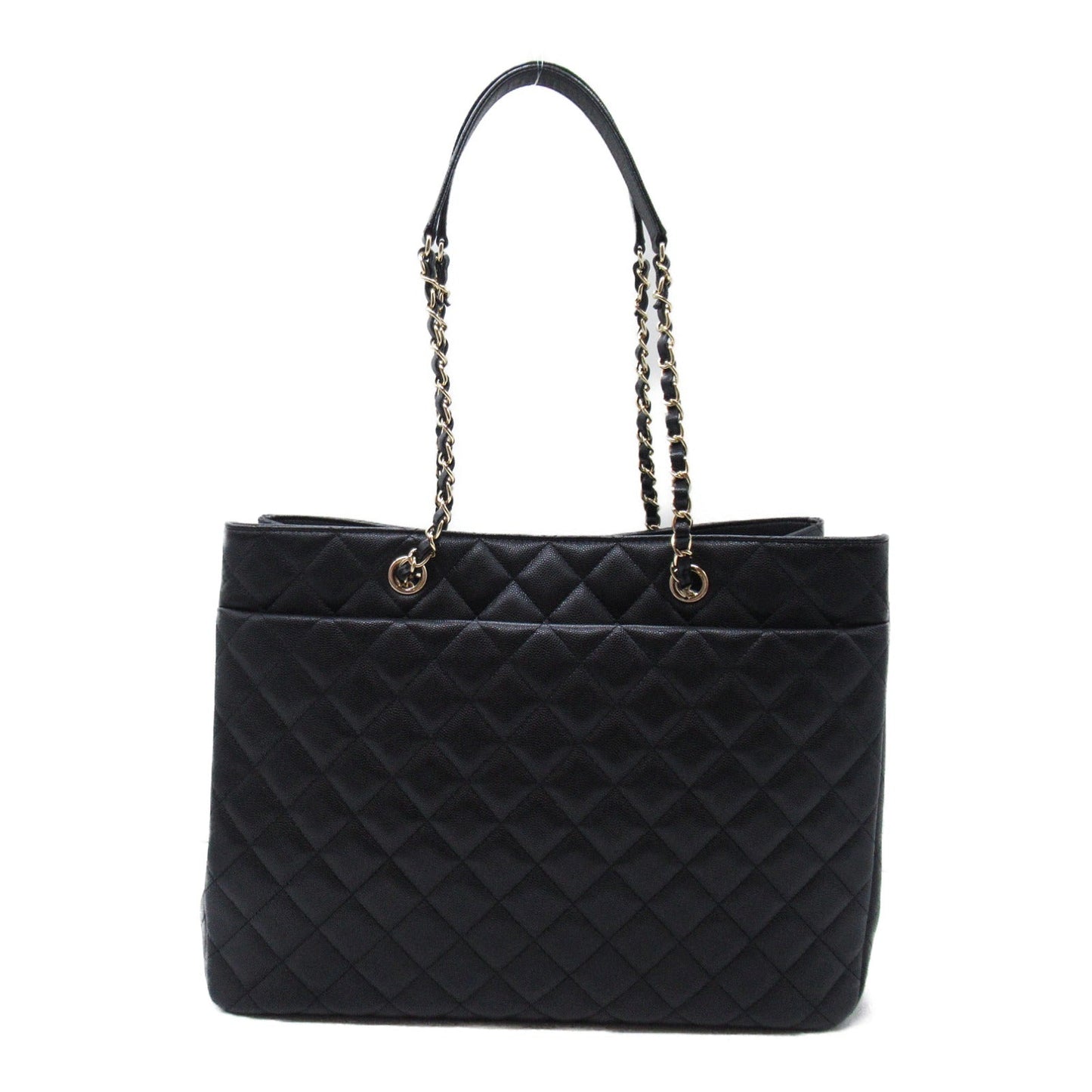 Chanel Chain Tote Bag Caviar Leather Black