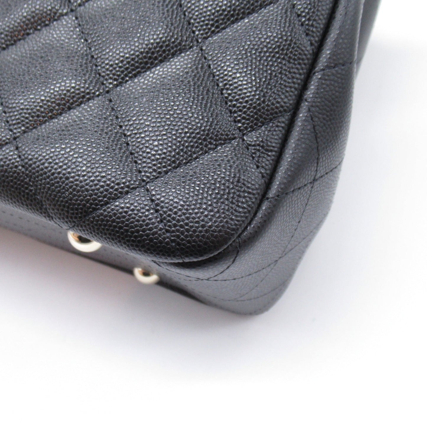 Chanel Chain Tote Bag Caviar Leather Black