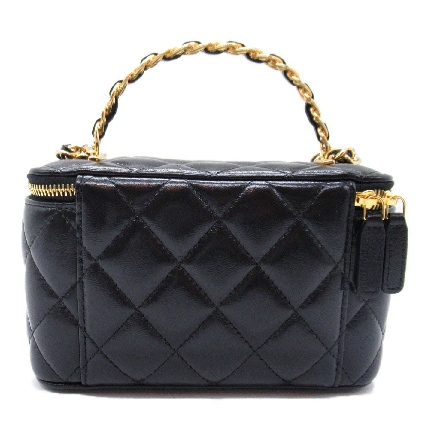 Chanel Chain Vanity Bag Black Leather