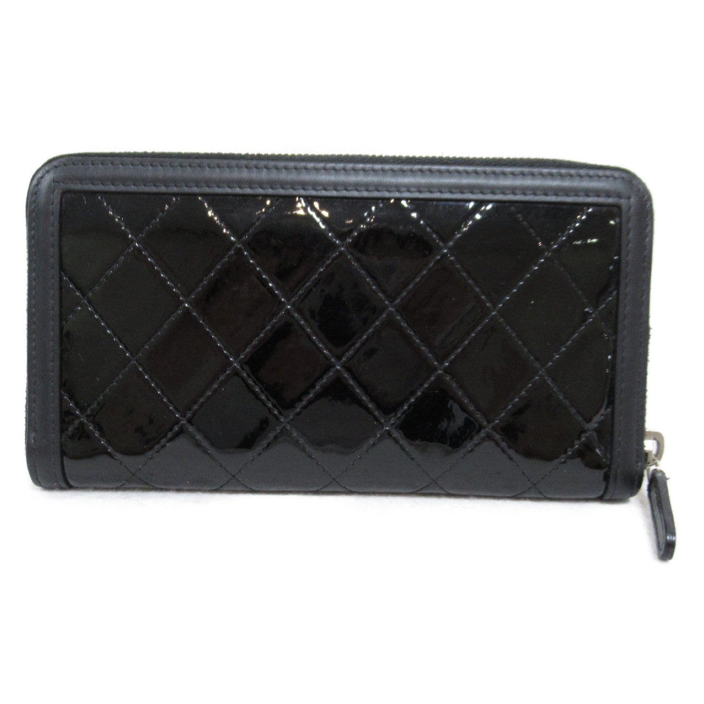 Chanel Black Enamel Round Wallet