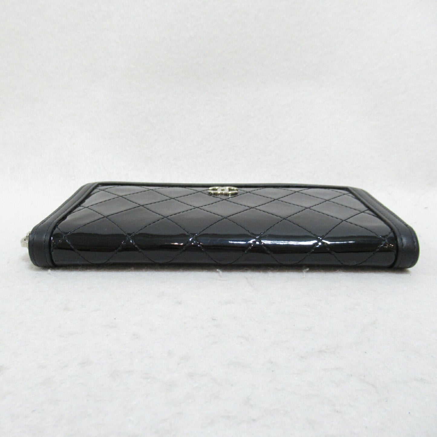 Chanel Black Enamel Round Wallet