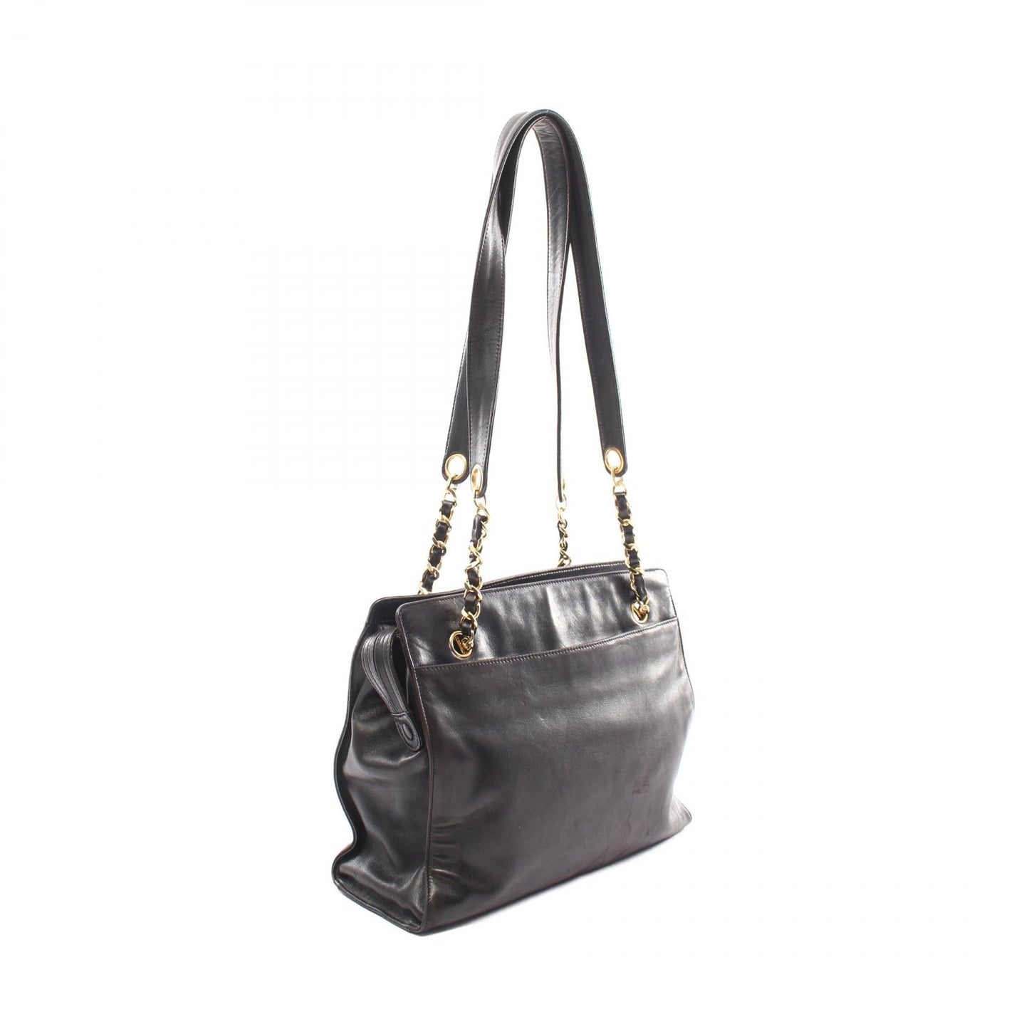 Chanel Leather Chain Tote Bag Leather Tote Bag in New Condition