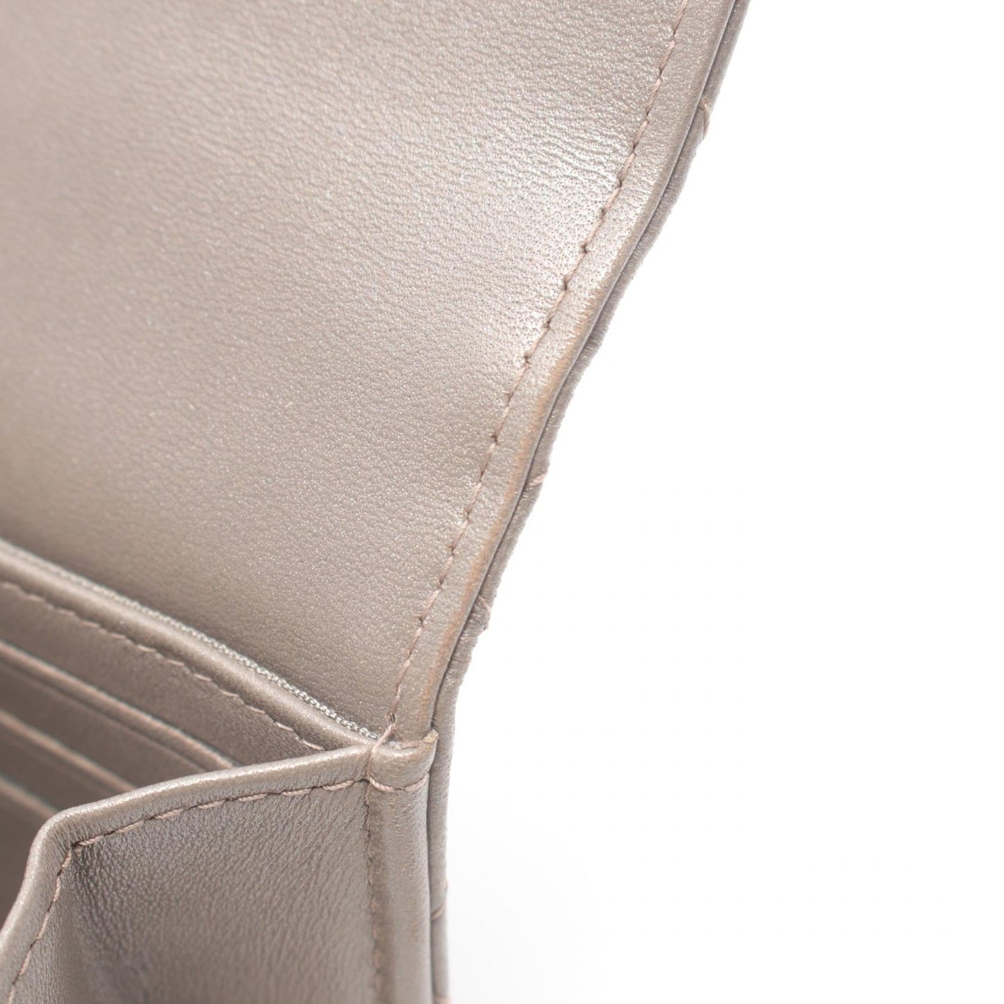 Chanel Matelasse Leather Long Wallet Gray