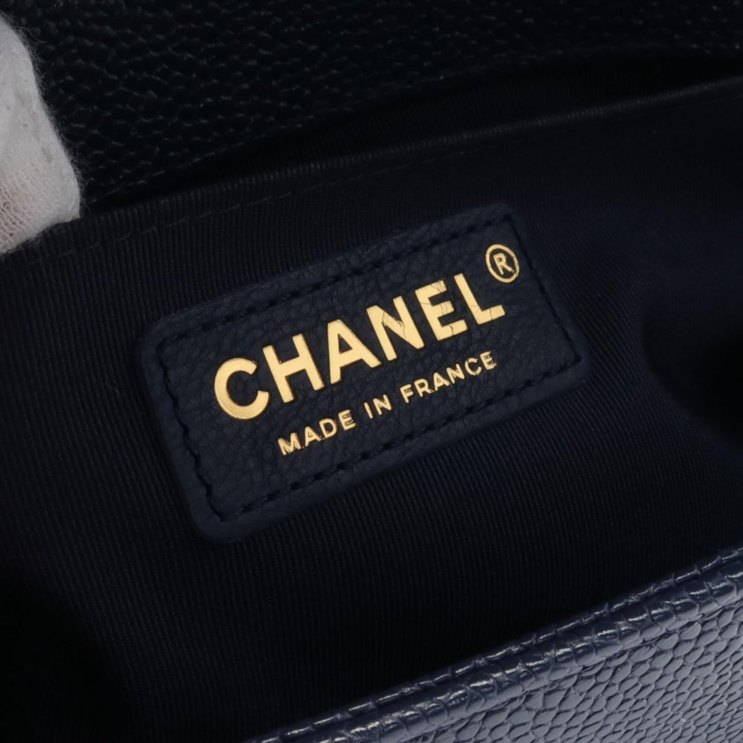 Chanel Boy Caviar Shoulder Bag Navy