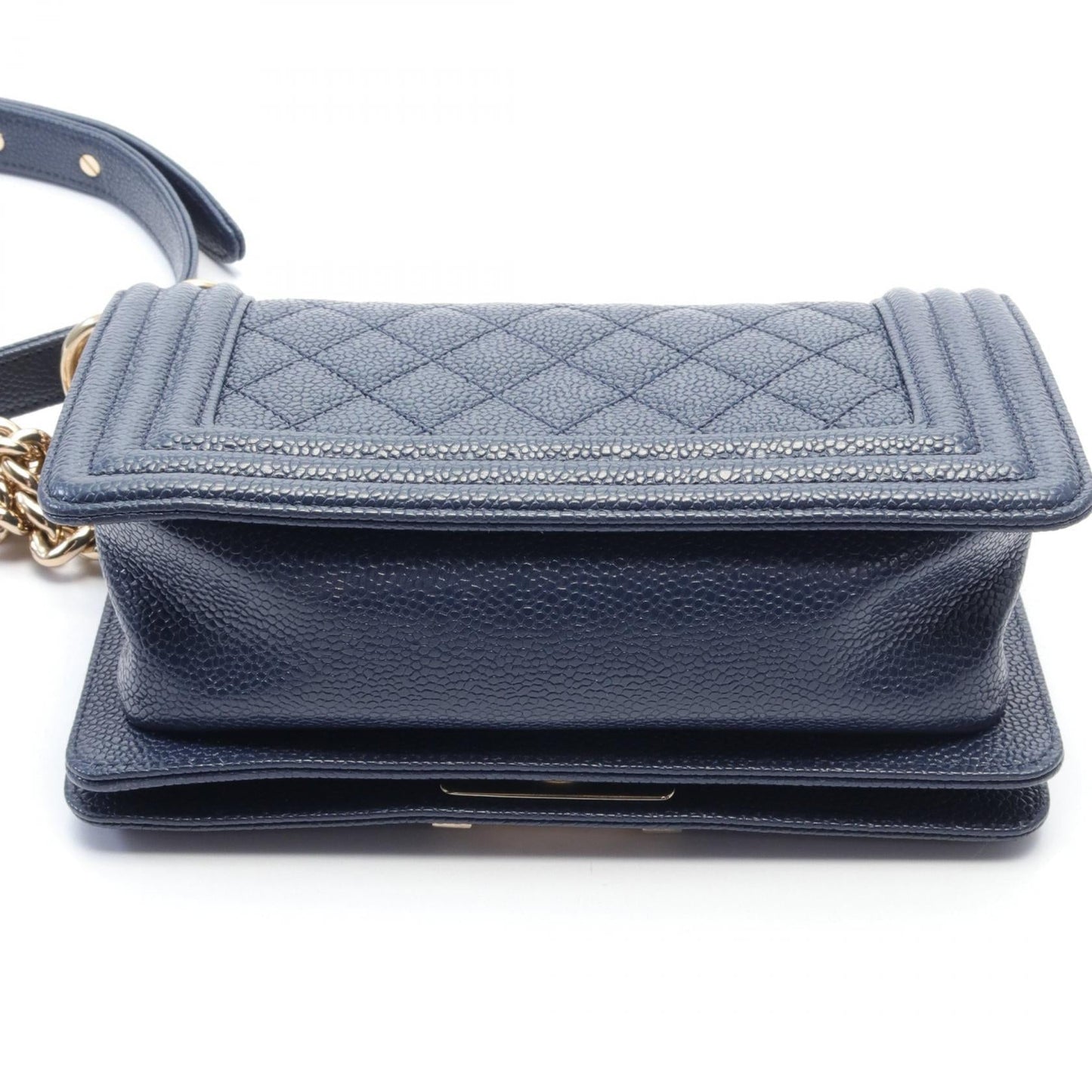 Chanel Boy Caviar Shoulder Bag Navy