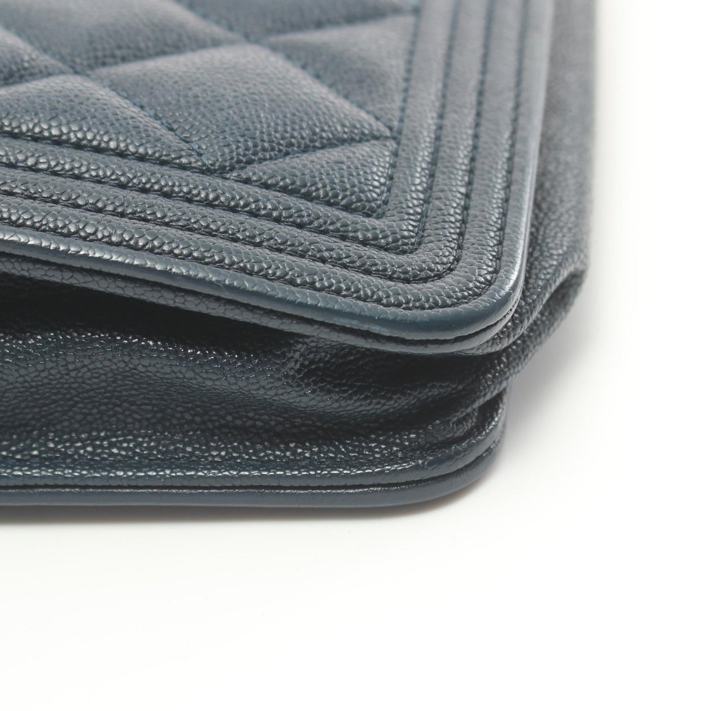 Chanel Boy Matelasse Shoulder Bag Navy