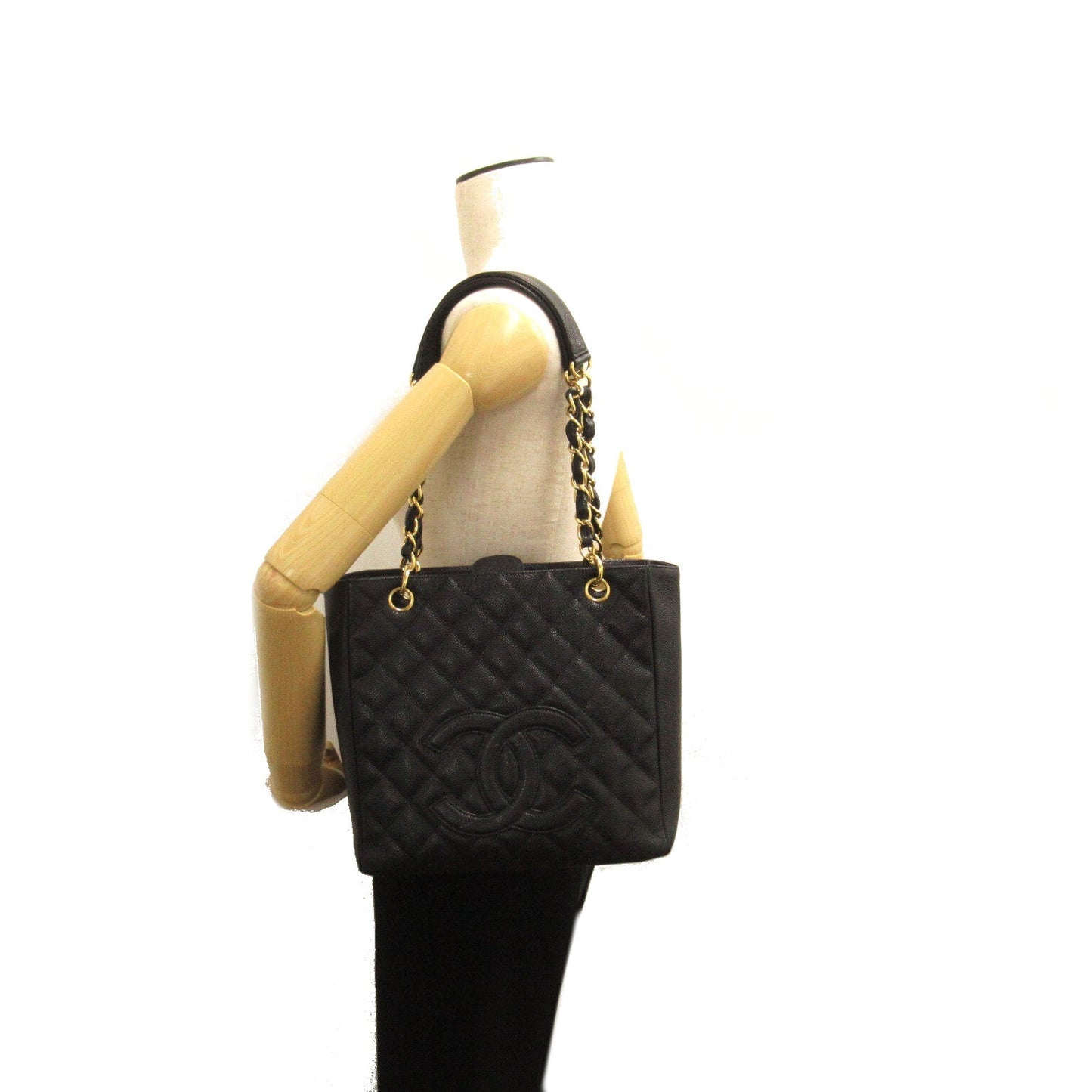 Chanel PST Chain Tote Leather Tote Bag A50994 in Great Condition