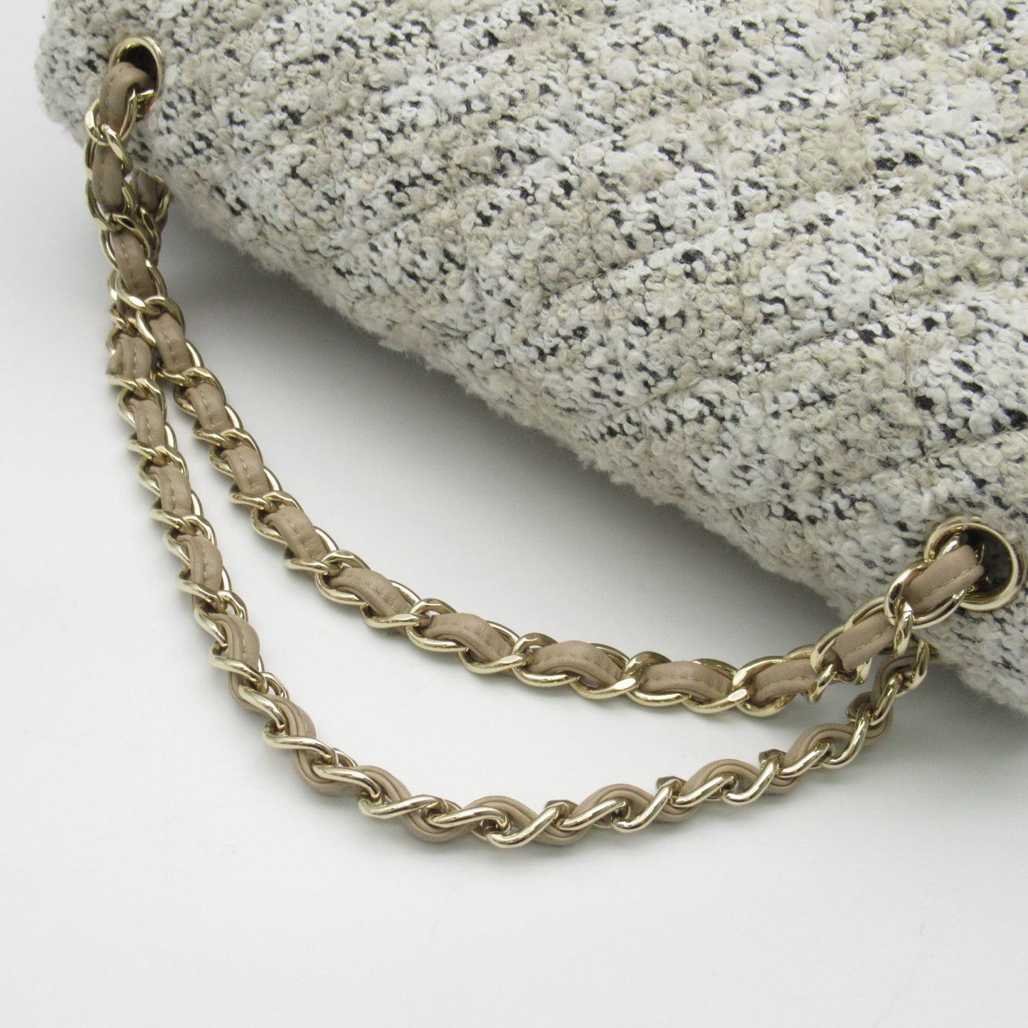 Chanel Classic Tweed Double Flap Bag Canvas Shoulder Bag A58600 in Great Condition