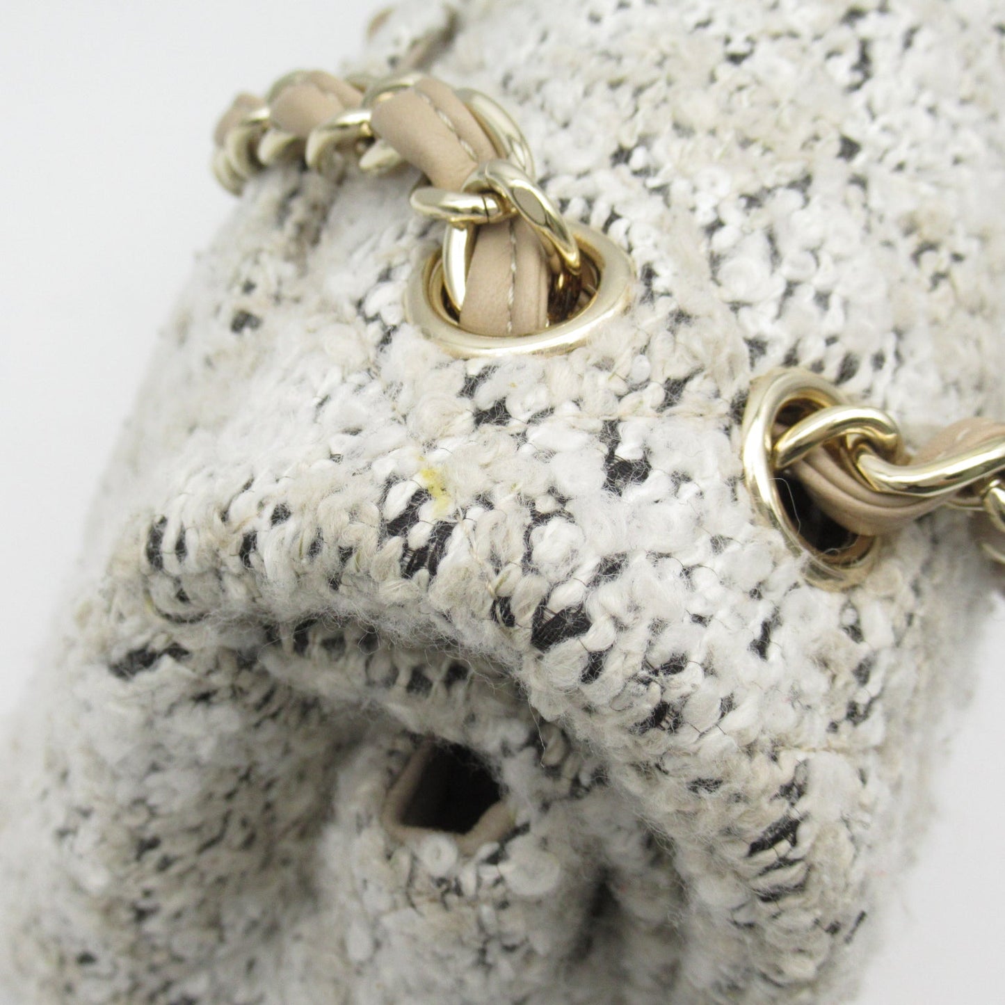 Chanel Classic Tweed Double Flap Bag Canvas Shoulder Bag A58600 in Great Condition
