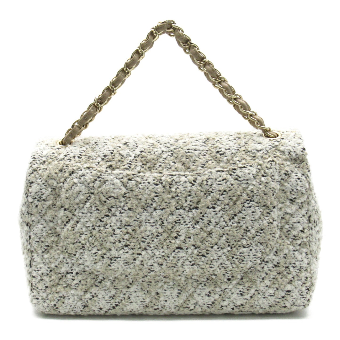 Chanel Classic Tweed Double Flap Bag Canvas Shoulder Bag A58600 in Great Condition