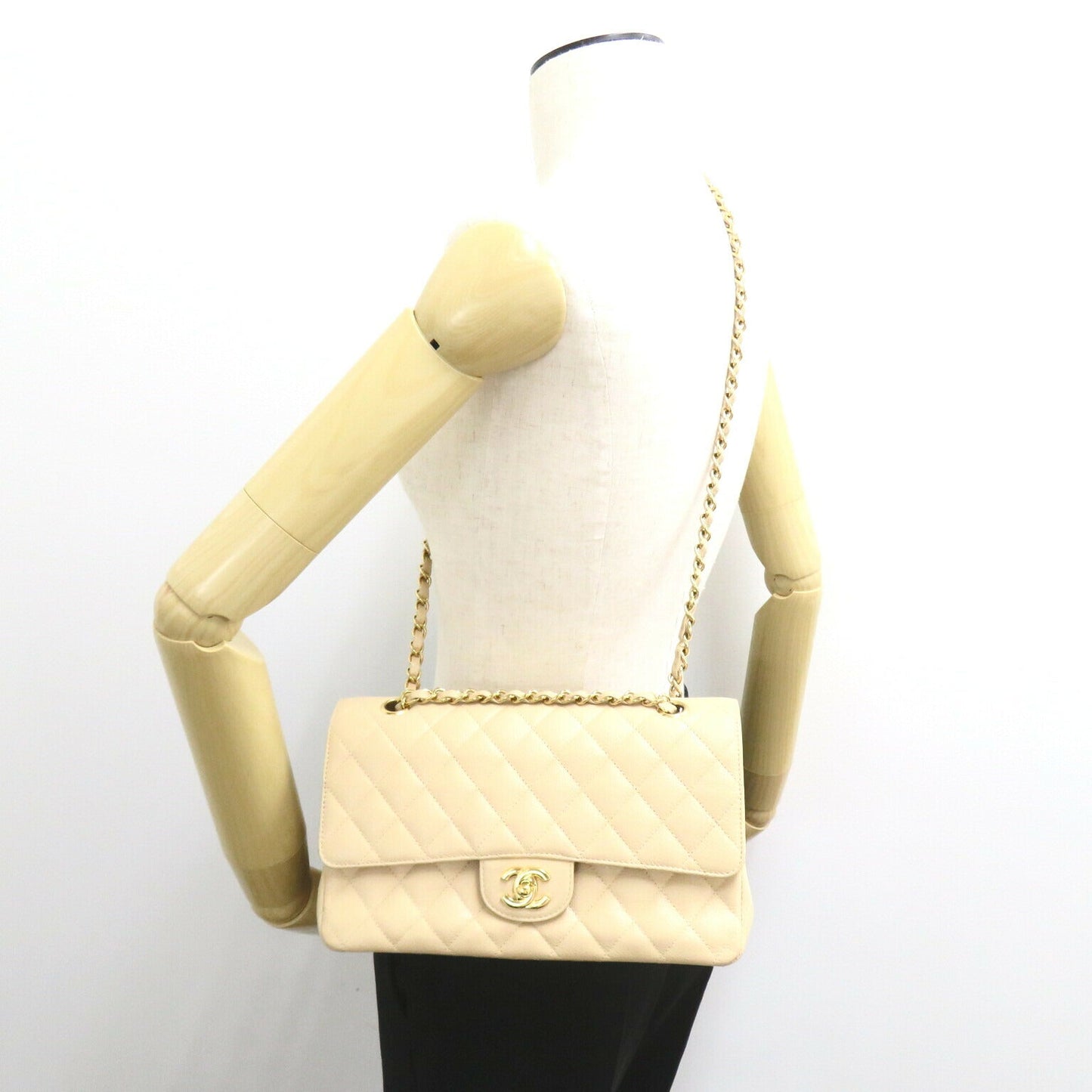 Chanel Caviar Skin Double Flap Shoulder Bag