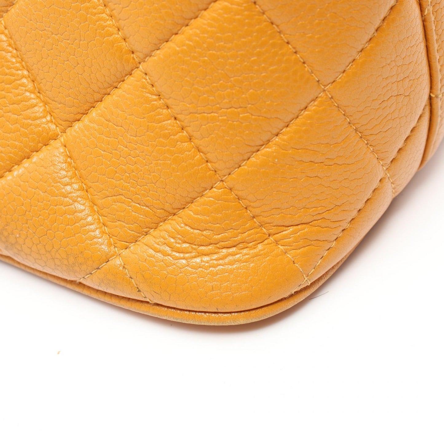 Chanel Caviar Skin Matelasse Shoulder Bag Yellow