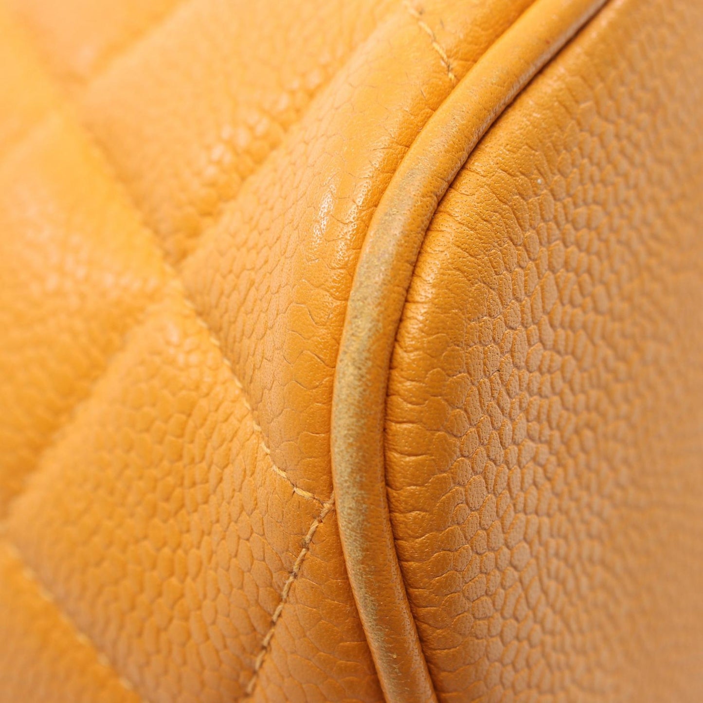 Chanel Caviar Skin Matelasse Shoulder Bag Yellow