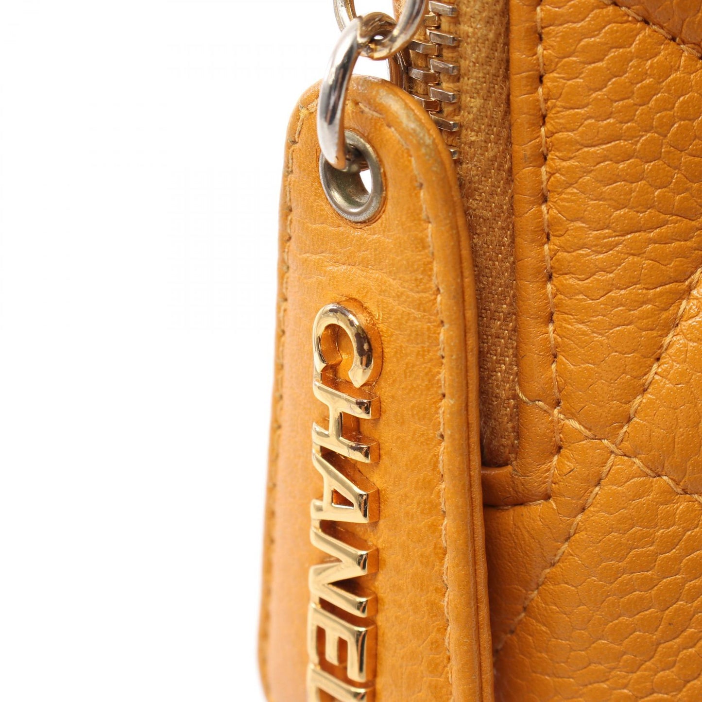 Chanel Caviar Skin Matelasse Shoulder Bag Yellow