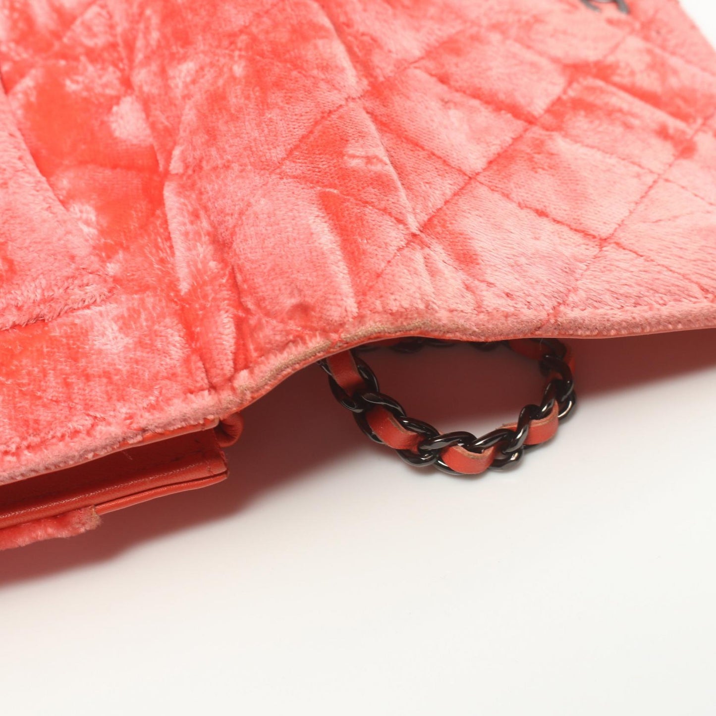 Chanel Quilted Velvet Chain Flap Bag Canvas Shoulder Bag in New Condition