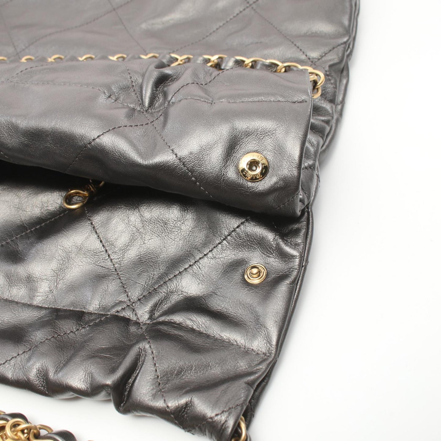 Chanel Leather Tote Bag Gray