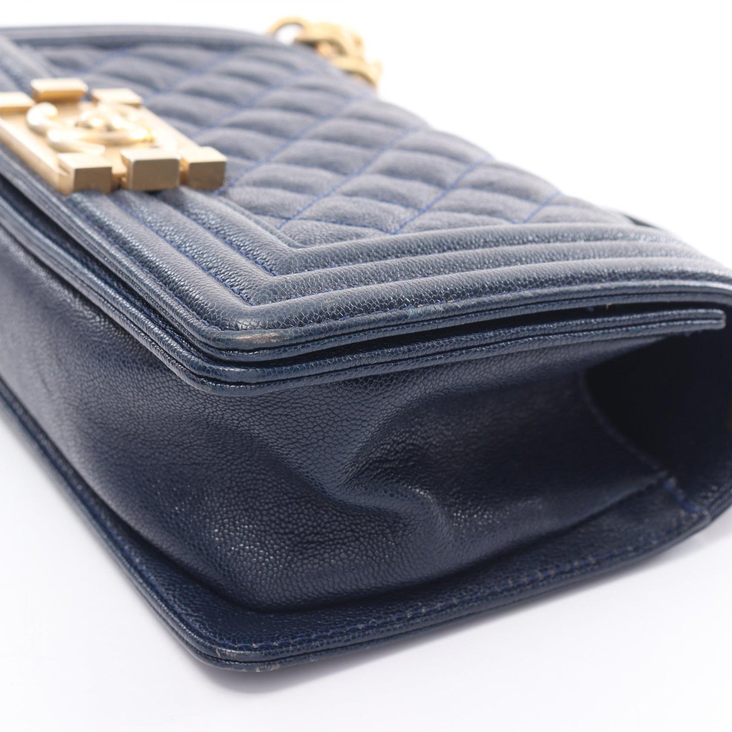 Chanel Boy Caviar Shoulder Bag Navy A676851