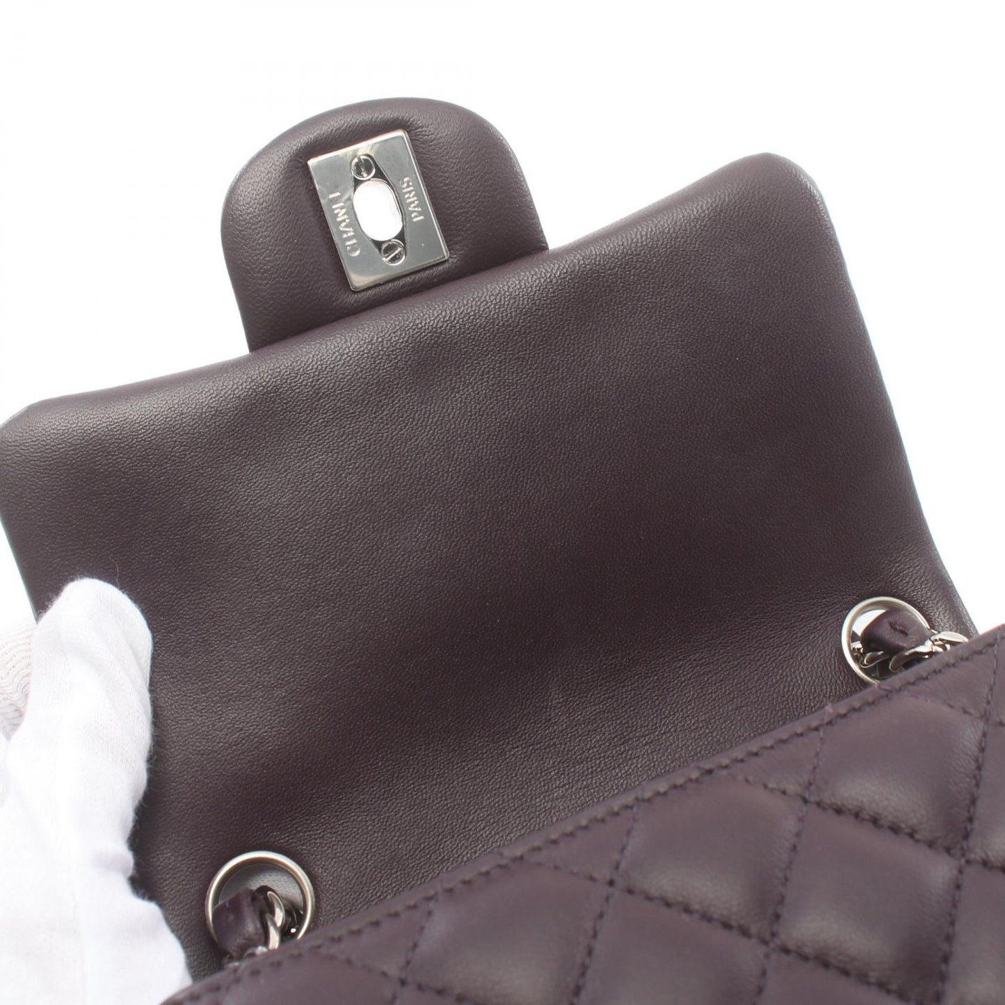 Chanel Mini Matelasse Shoulder Bag Purple
