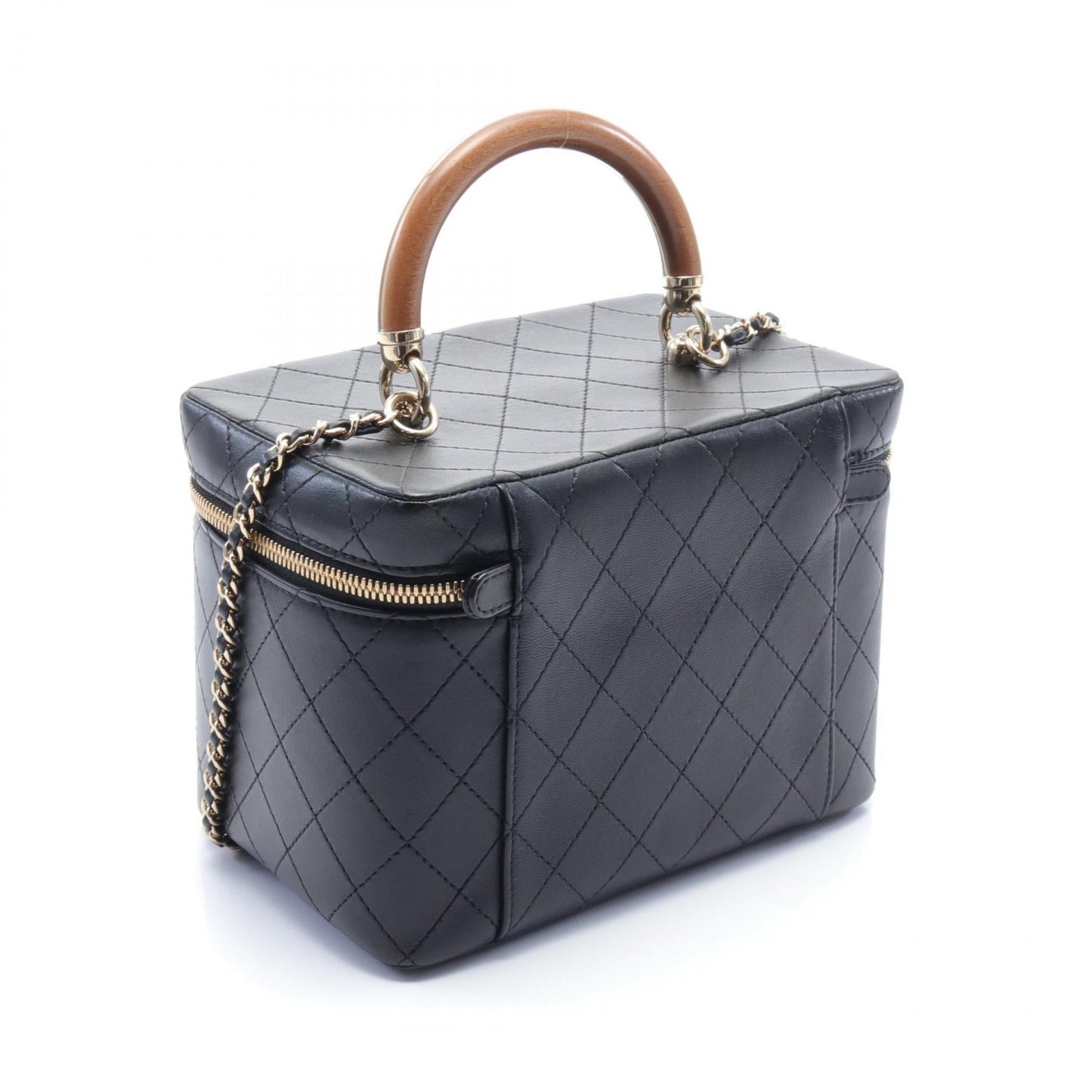 Chanel Quilted Leather Vanity Case on Chain Leather Vanity Bag in Great Condition