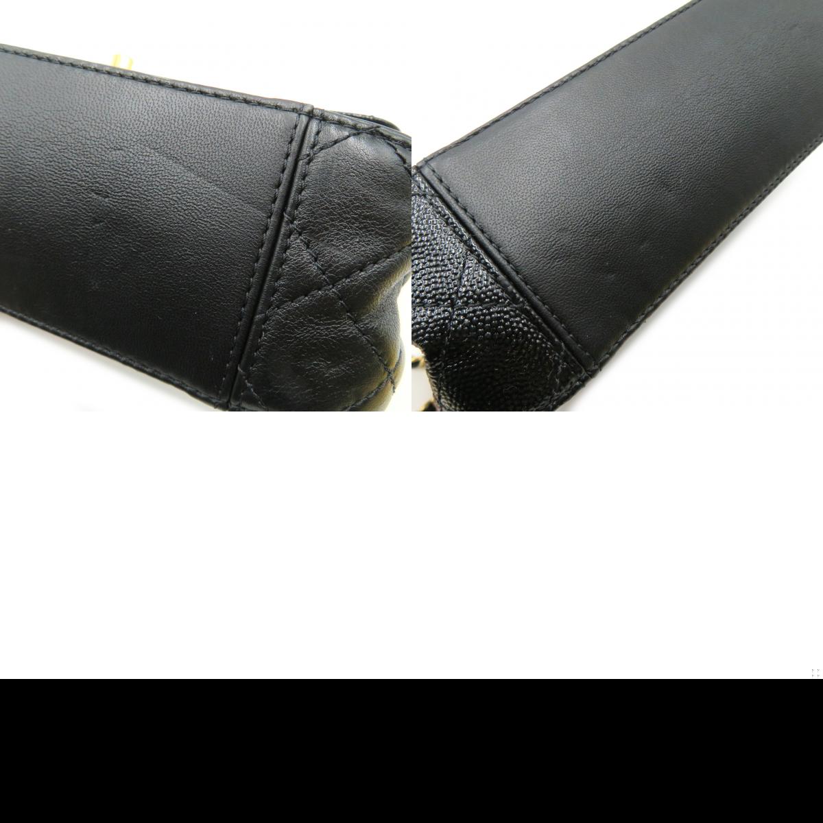 Chanel Chain Shoulder Bag Leather Black AS0949