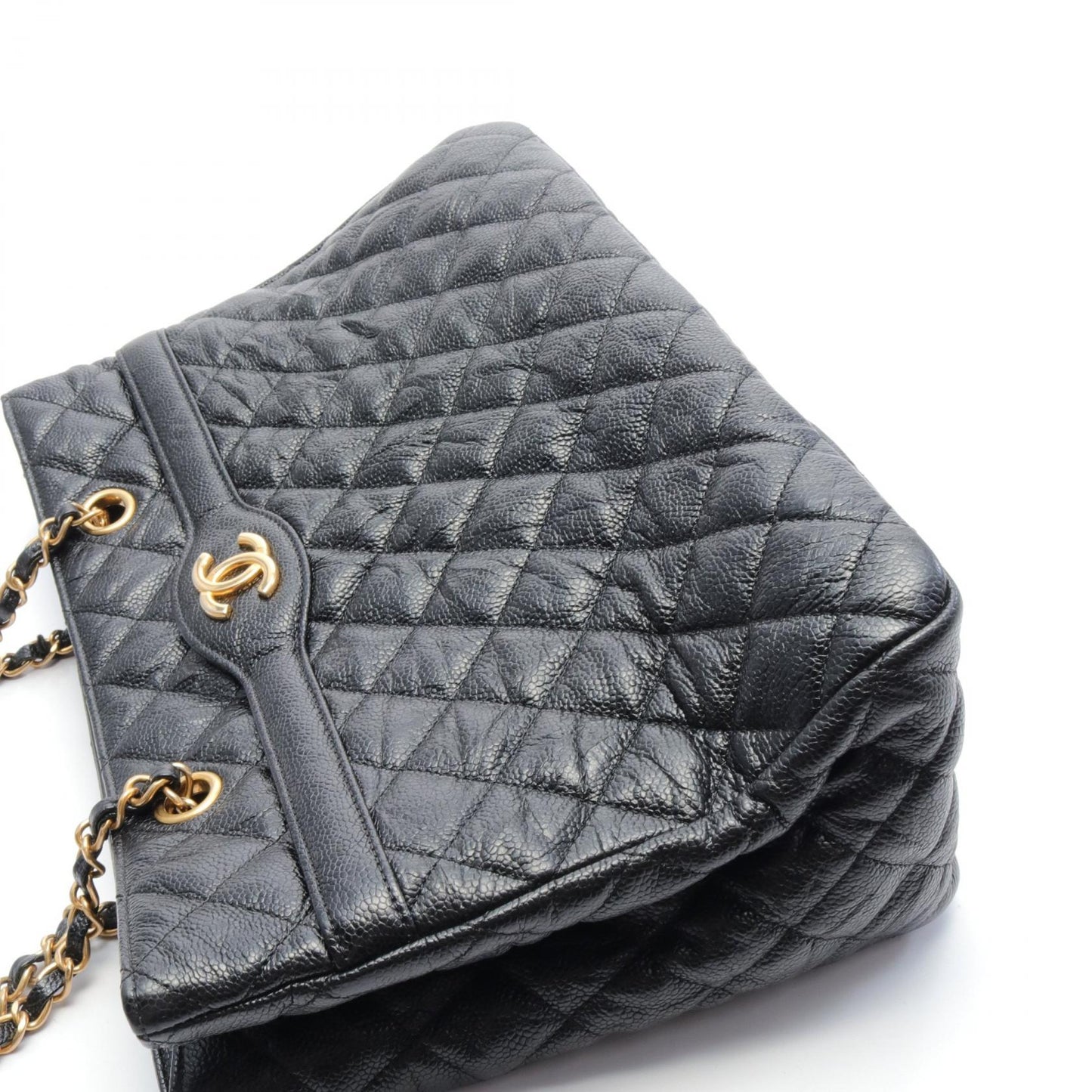 Chanel Quilted Caviar Chain Tote Bag Leather Tote Bag