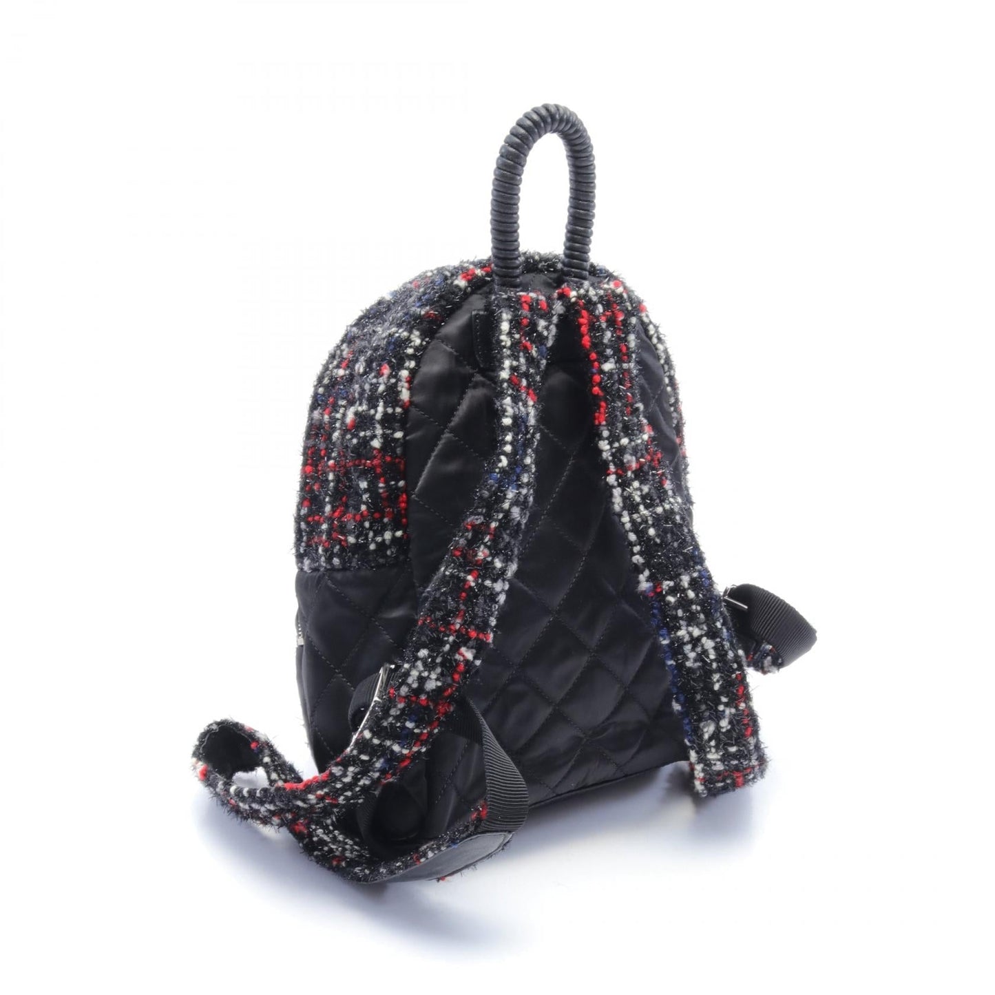 Chanel Quilted Tweed & Canvas Backpack Canvas Backpack in Great Condition