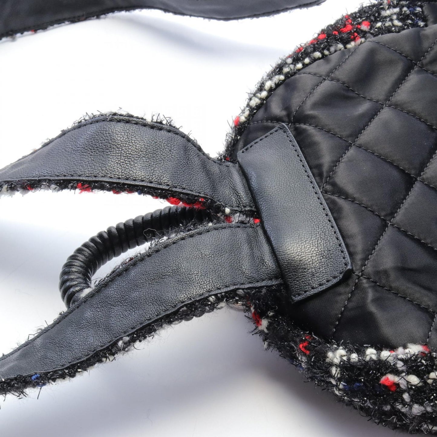 Chanel Quilted Tweed & Canvas Backpack Canvas Backpack in Great Condition