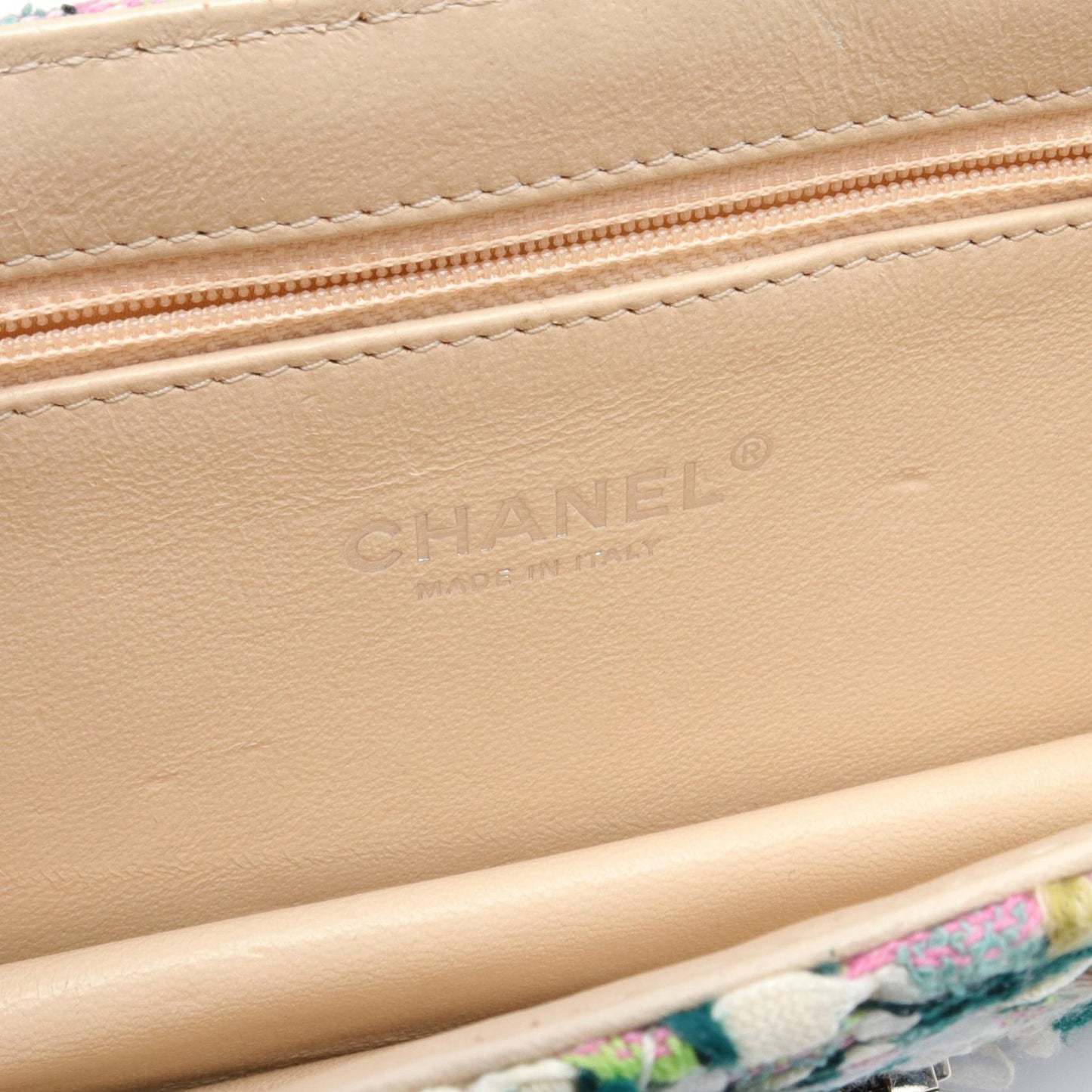 Chanel Quilted Tweed Full Flap Bag Canvas Shoulder Bag A93221 in New Condition