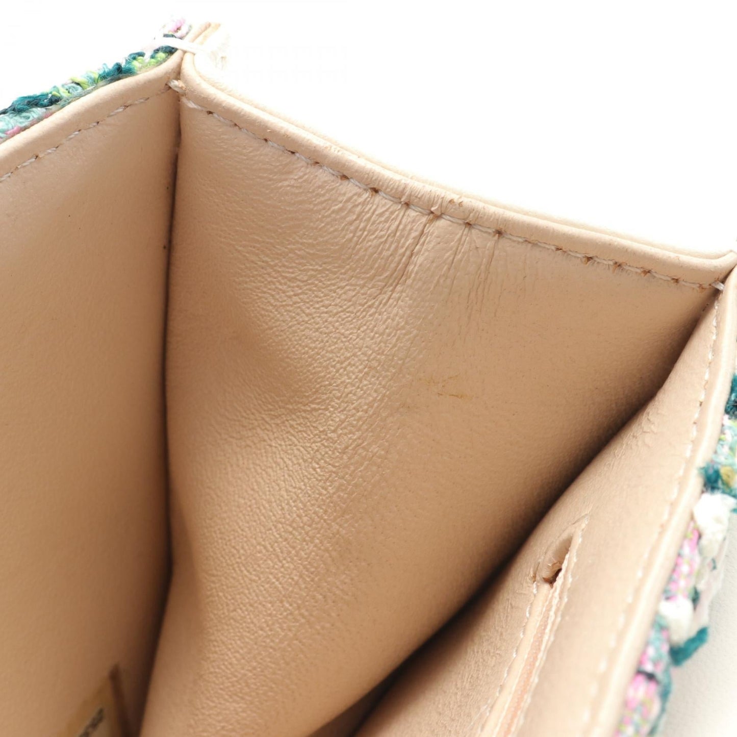Chanel Coco Mark Fabric Leather Shoulder Bag A93221