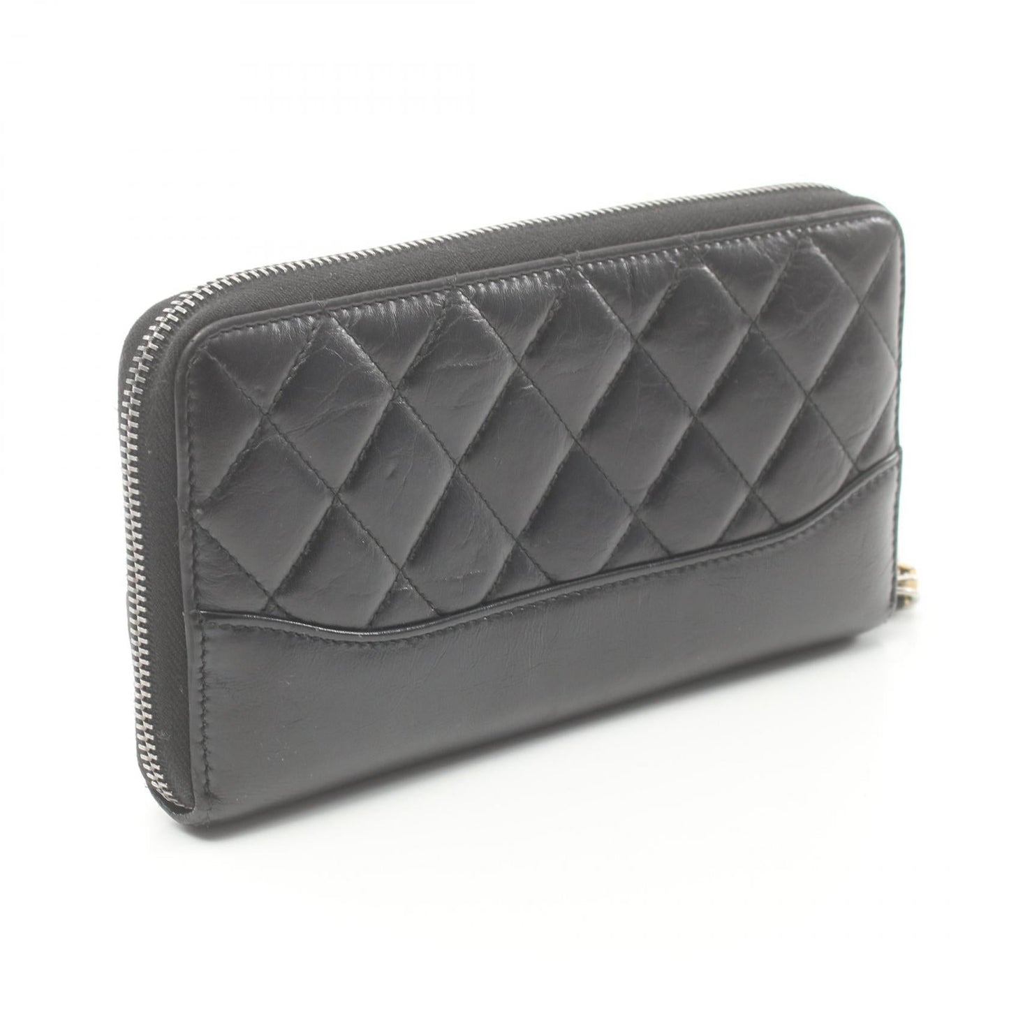 Chanel Quilted Leather Zip Around Wallet Leather Long Wallet in New Condition